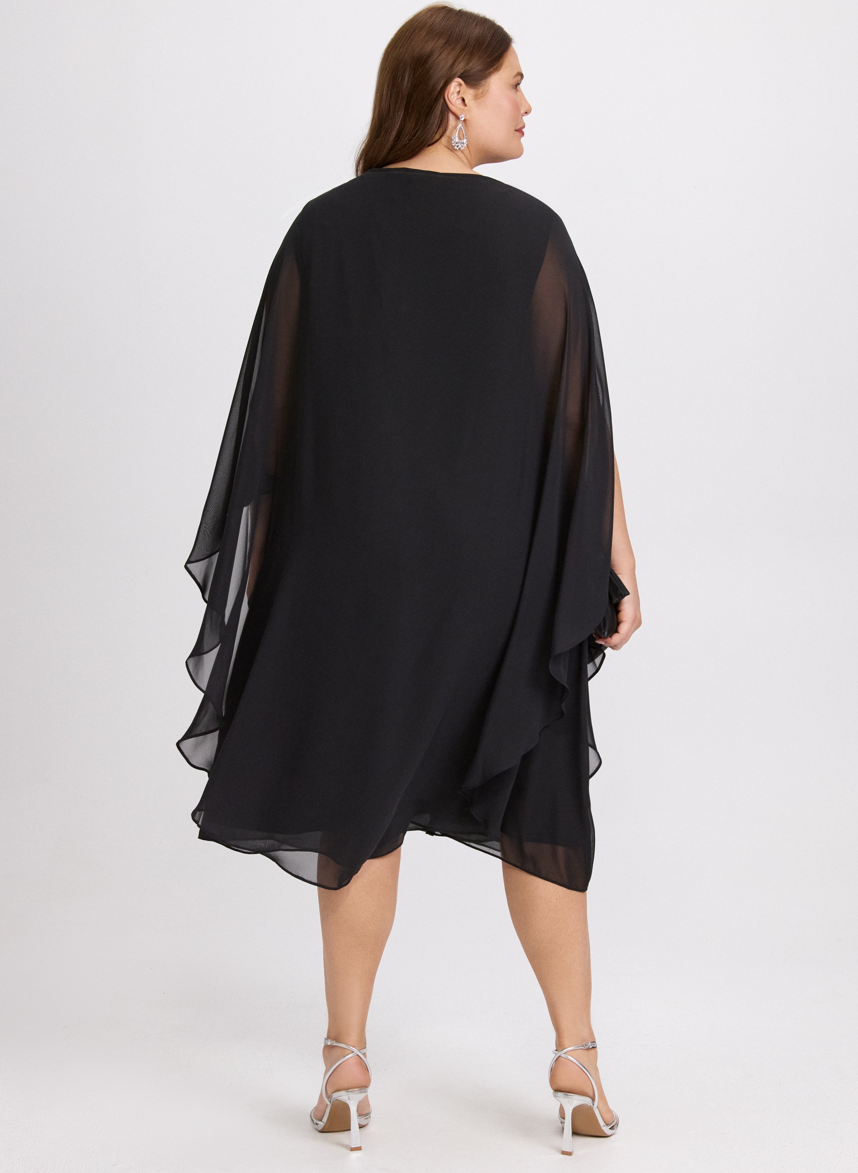 Chiffon Dress & Cape Set