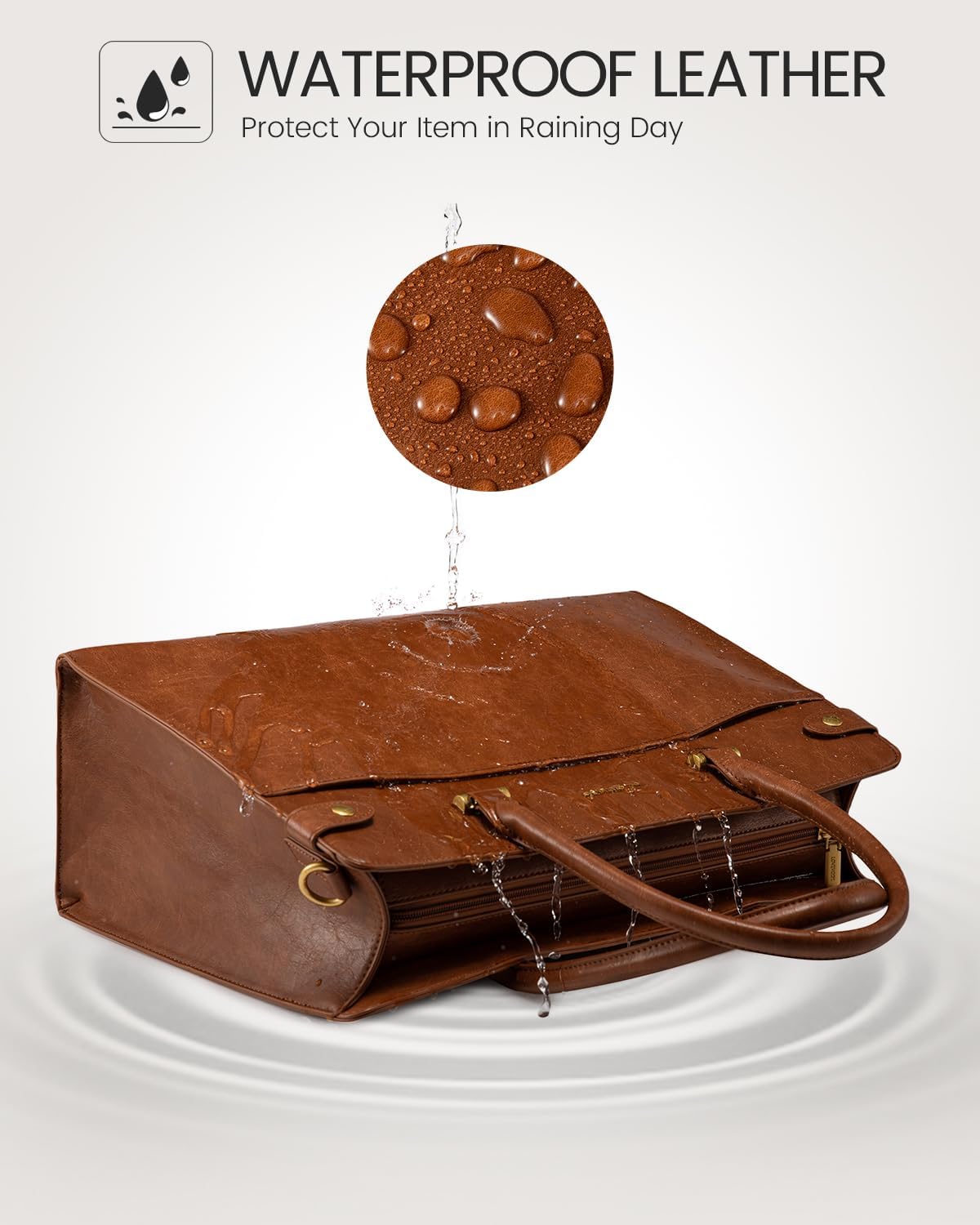 2Pcs Vintage Waterproof Laptop Bag, 15.6 17.3