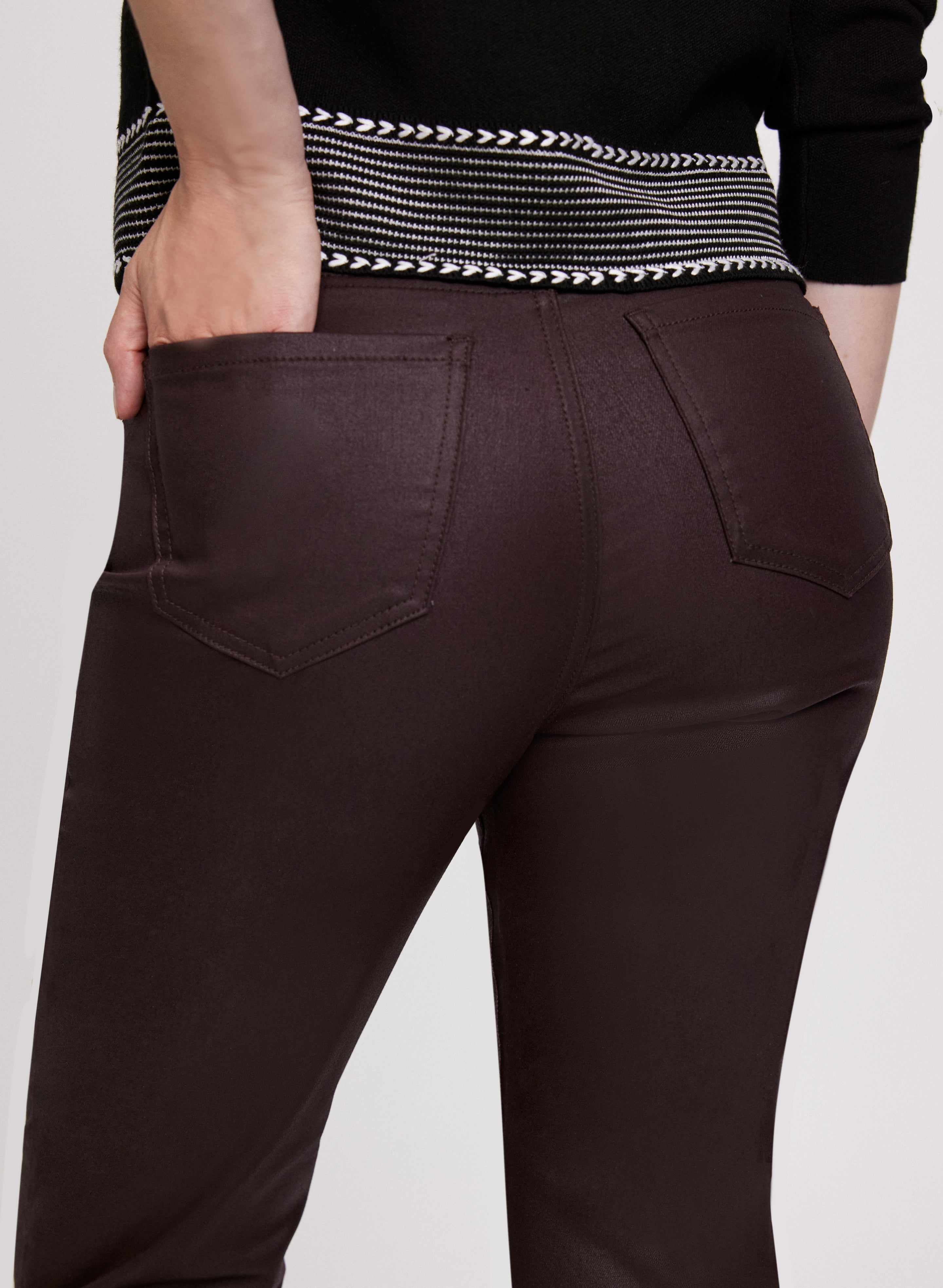 Coated Slim Leg Jeans