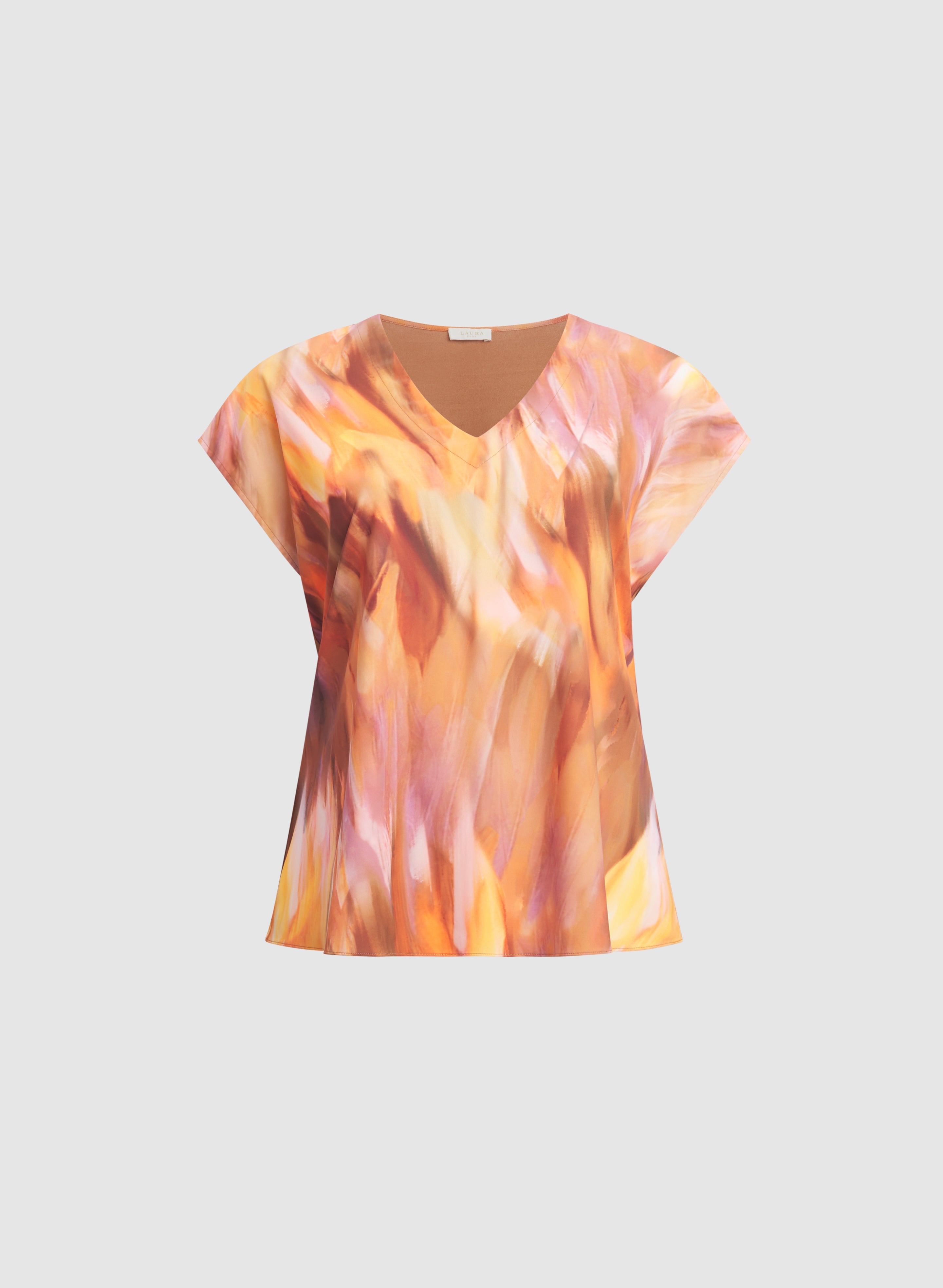 Abstract Cap Sleeve Top