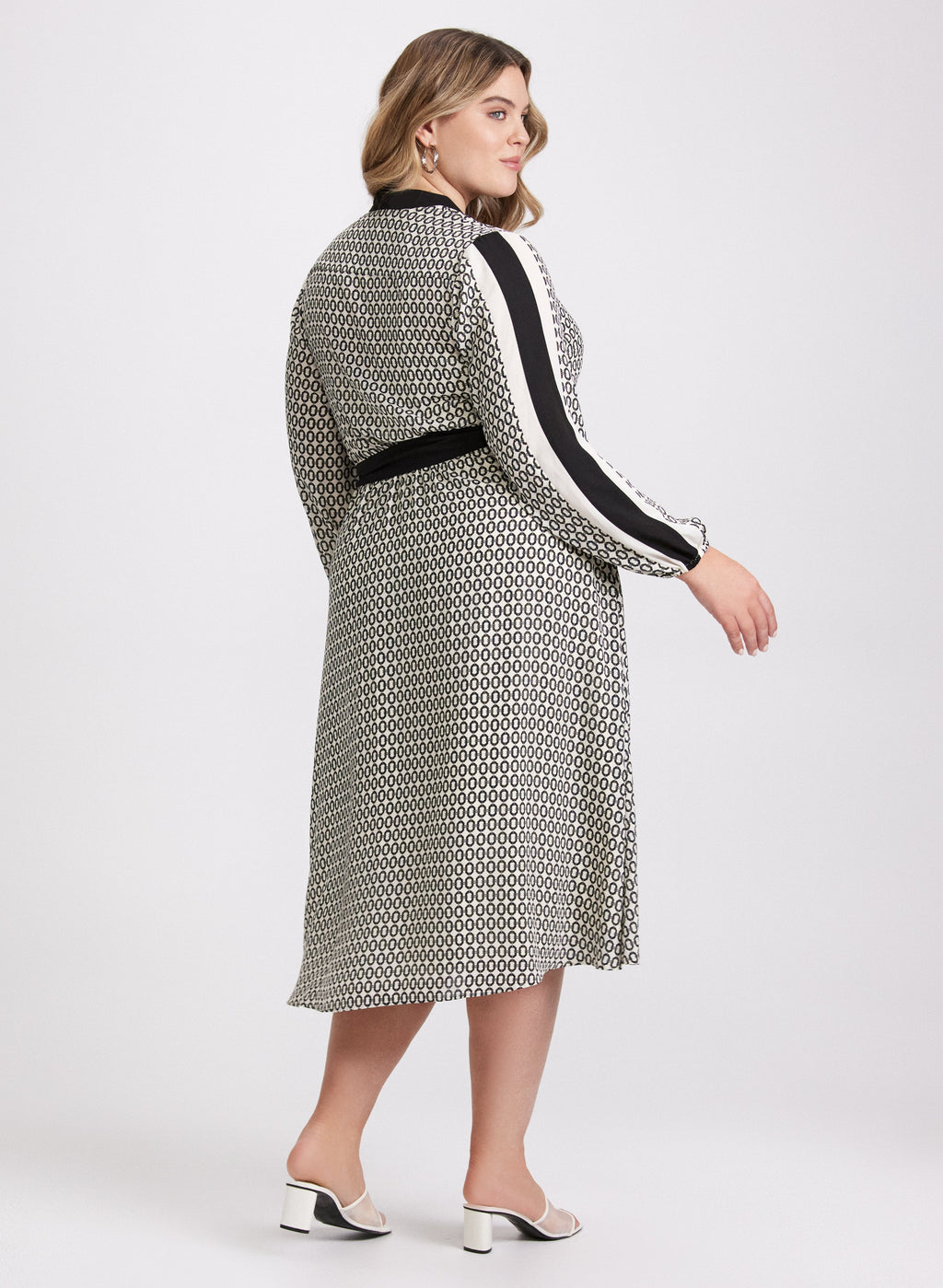 Contrast Geometric Print Dress