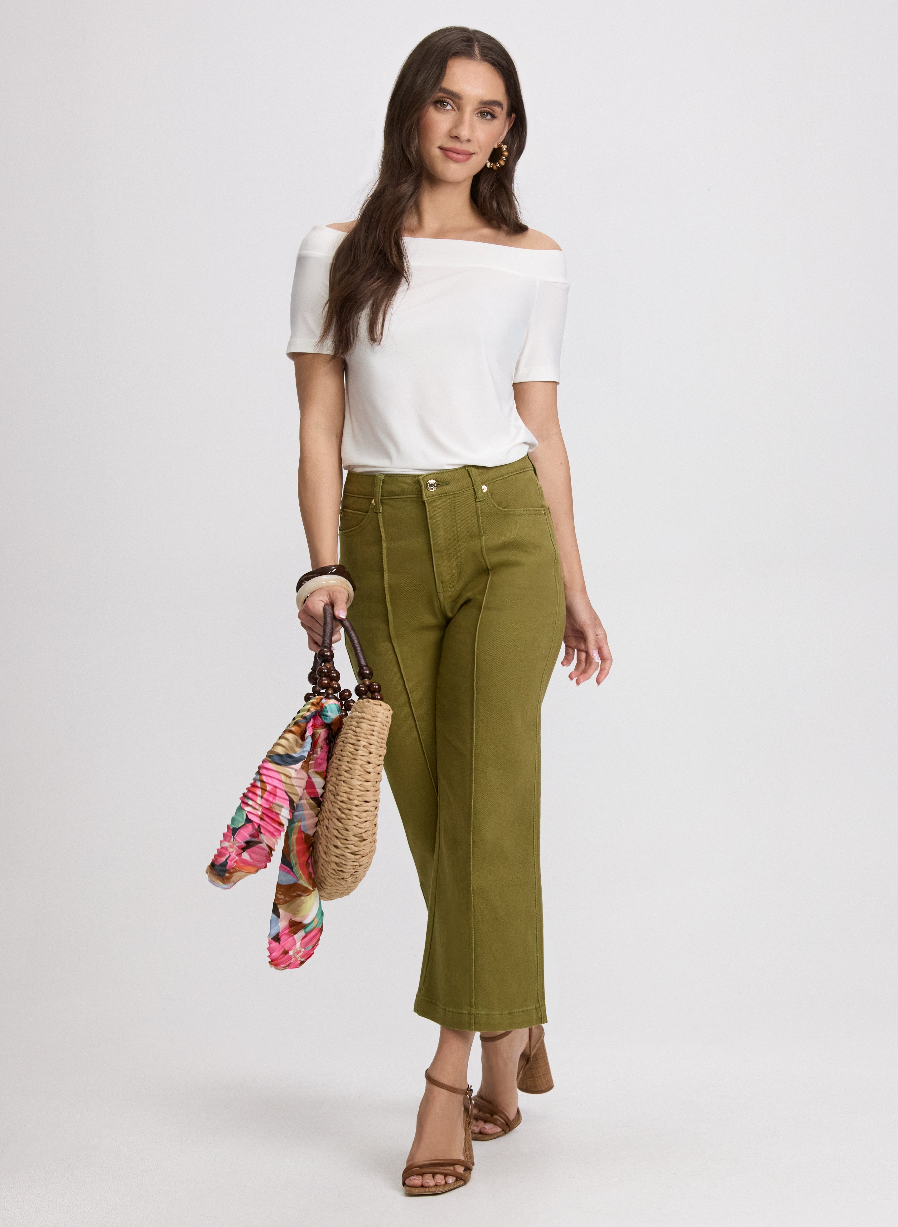 Cropped Flare-Leg Jeans