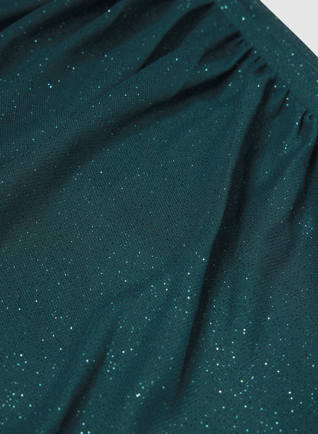 Cowl Neck Glitter Mesh Dress