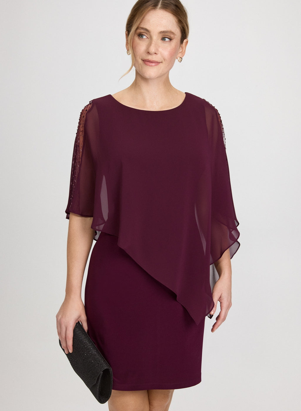 Chiffon Poncho & Jersey Dress
