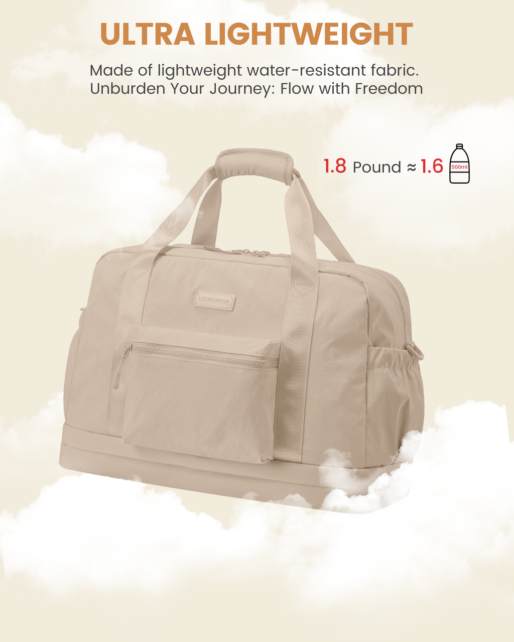 3Pcs Lightweight Overnight Bag, 30L 35L(Only available in the US)