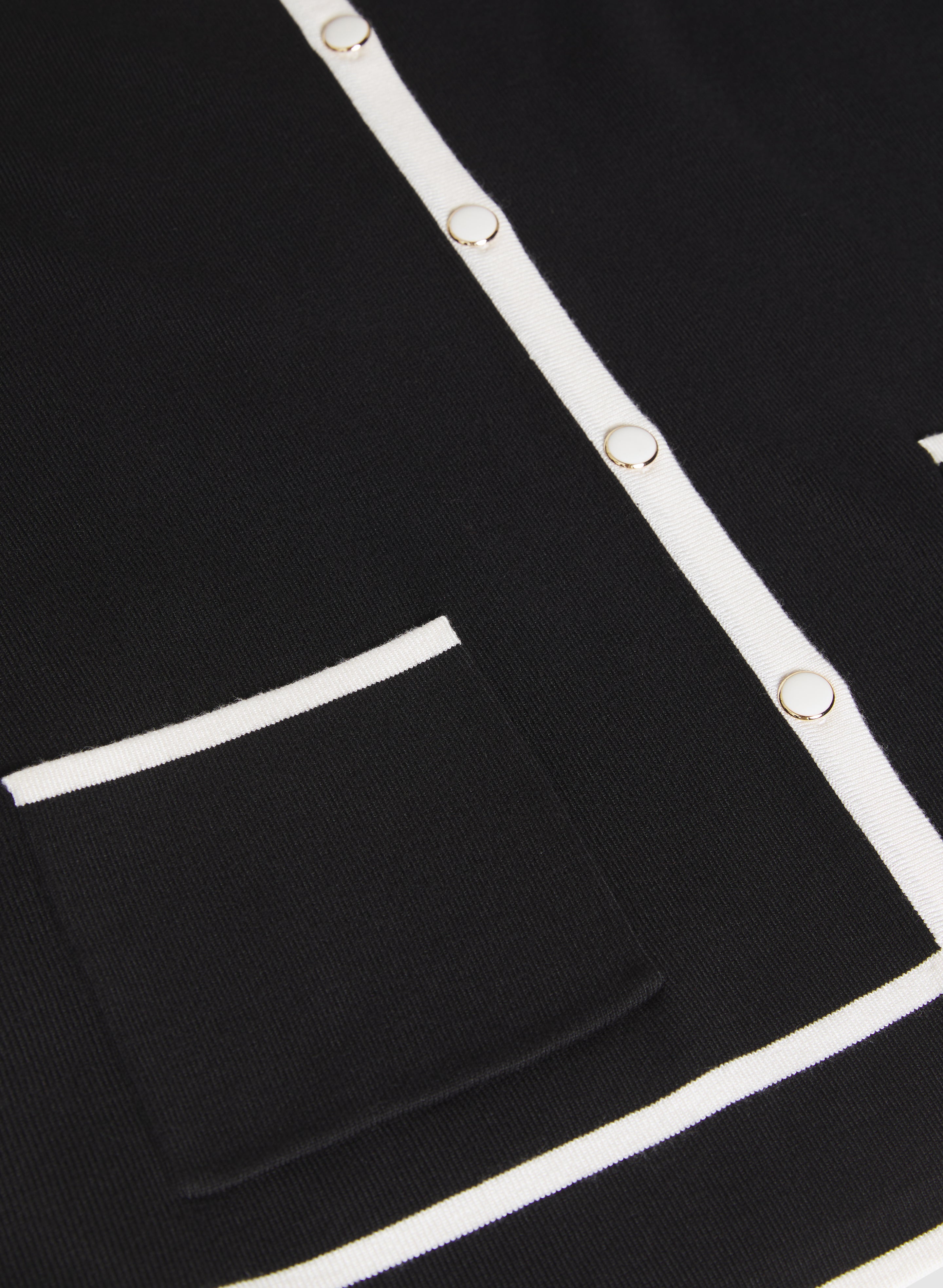 Contrast Knit Polo Top