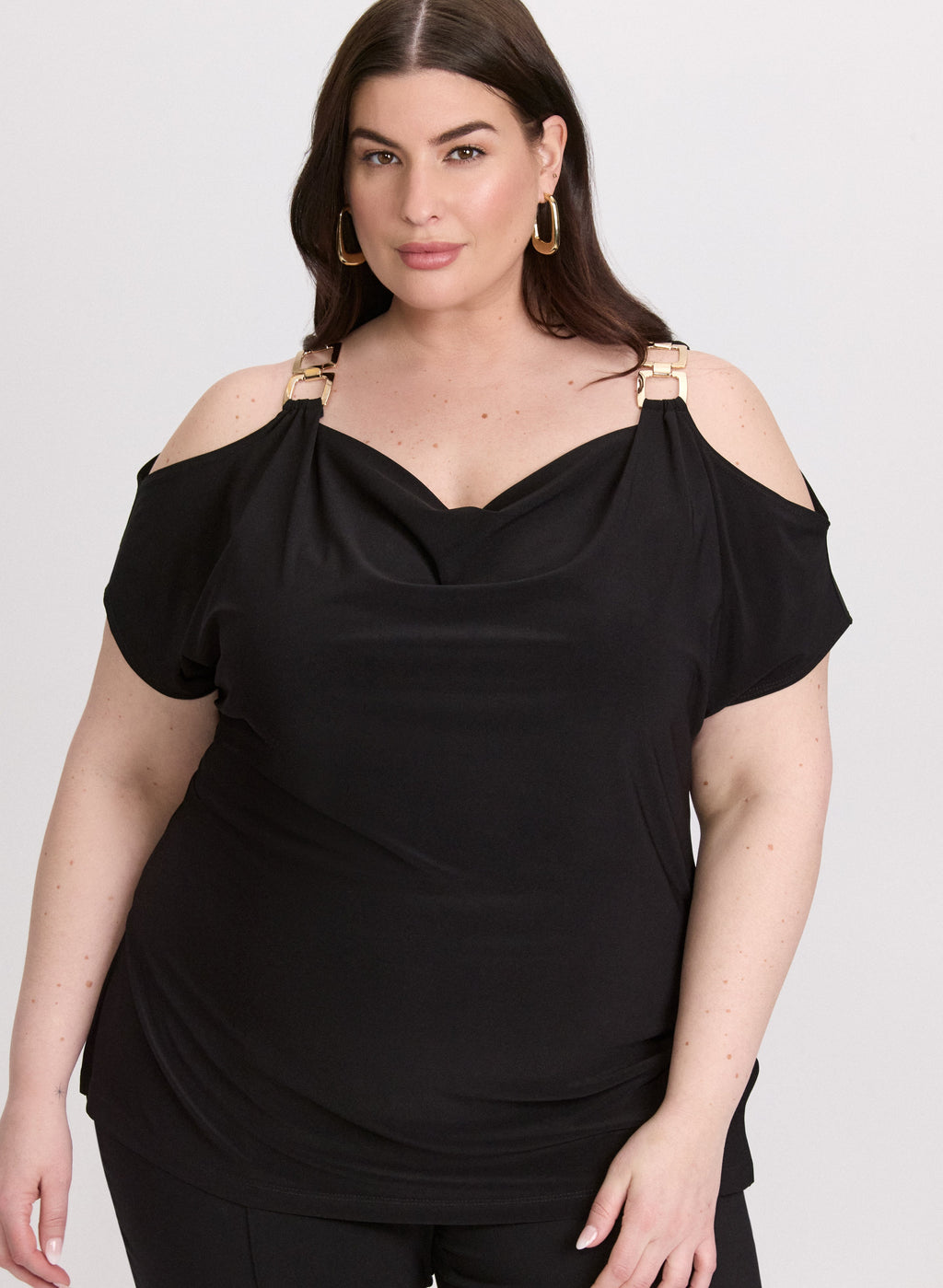 Chain Link Cold-Shoulder Top