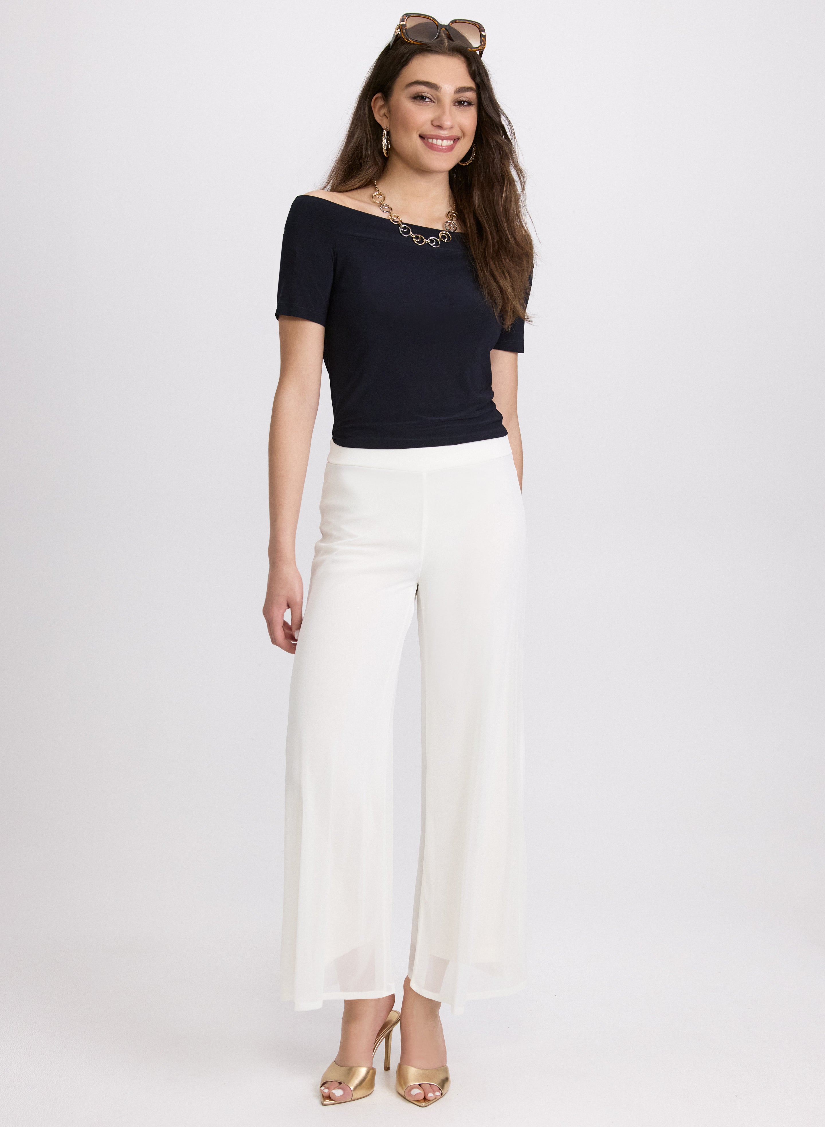 Chiffon Wide-Leg Pants