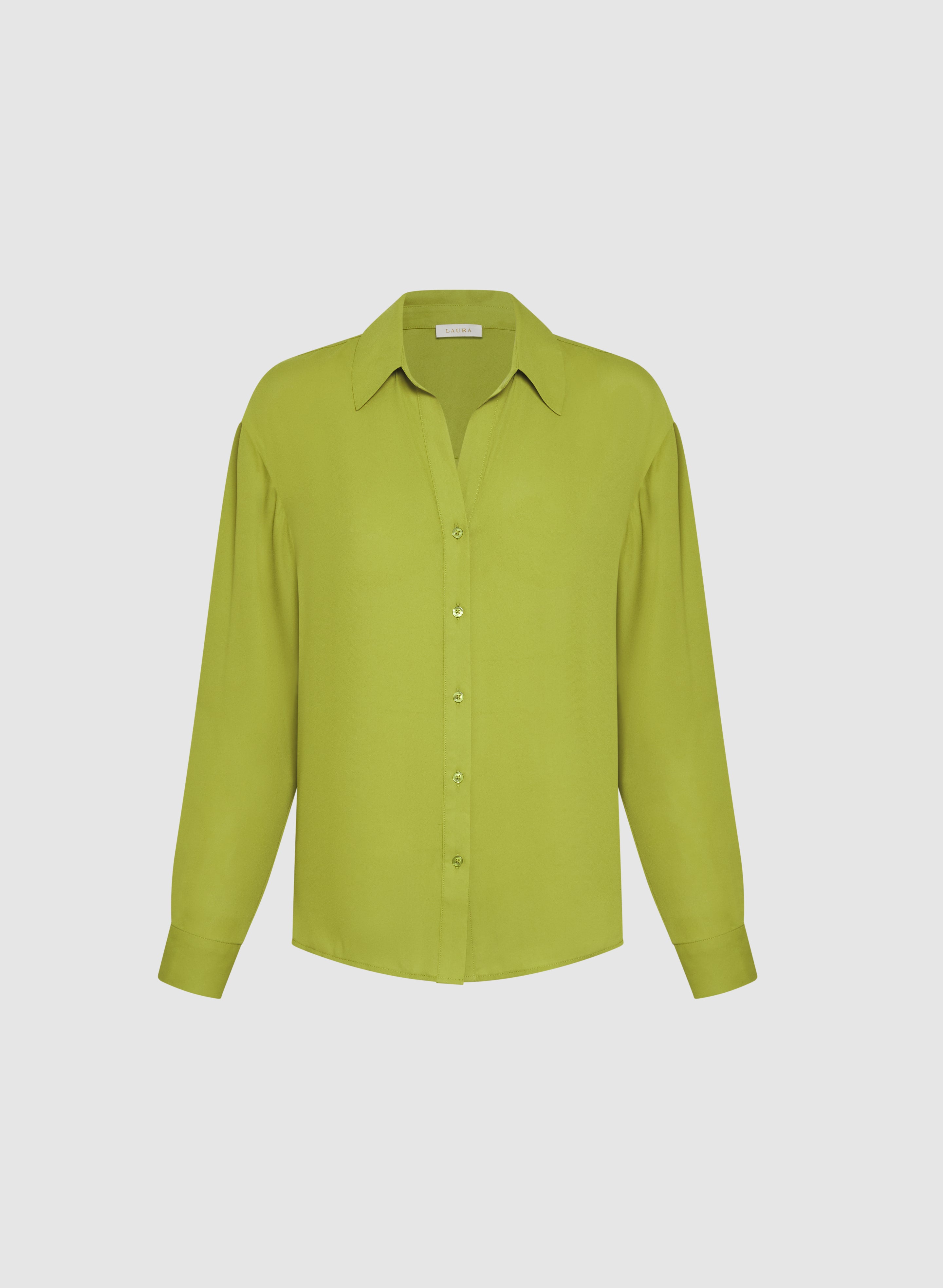 Crepe Button-Down Blouse