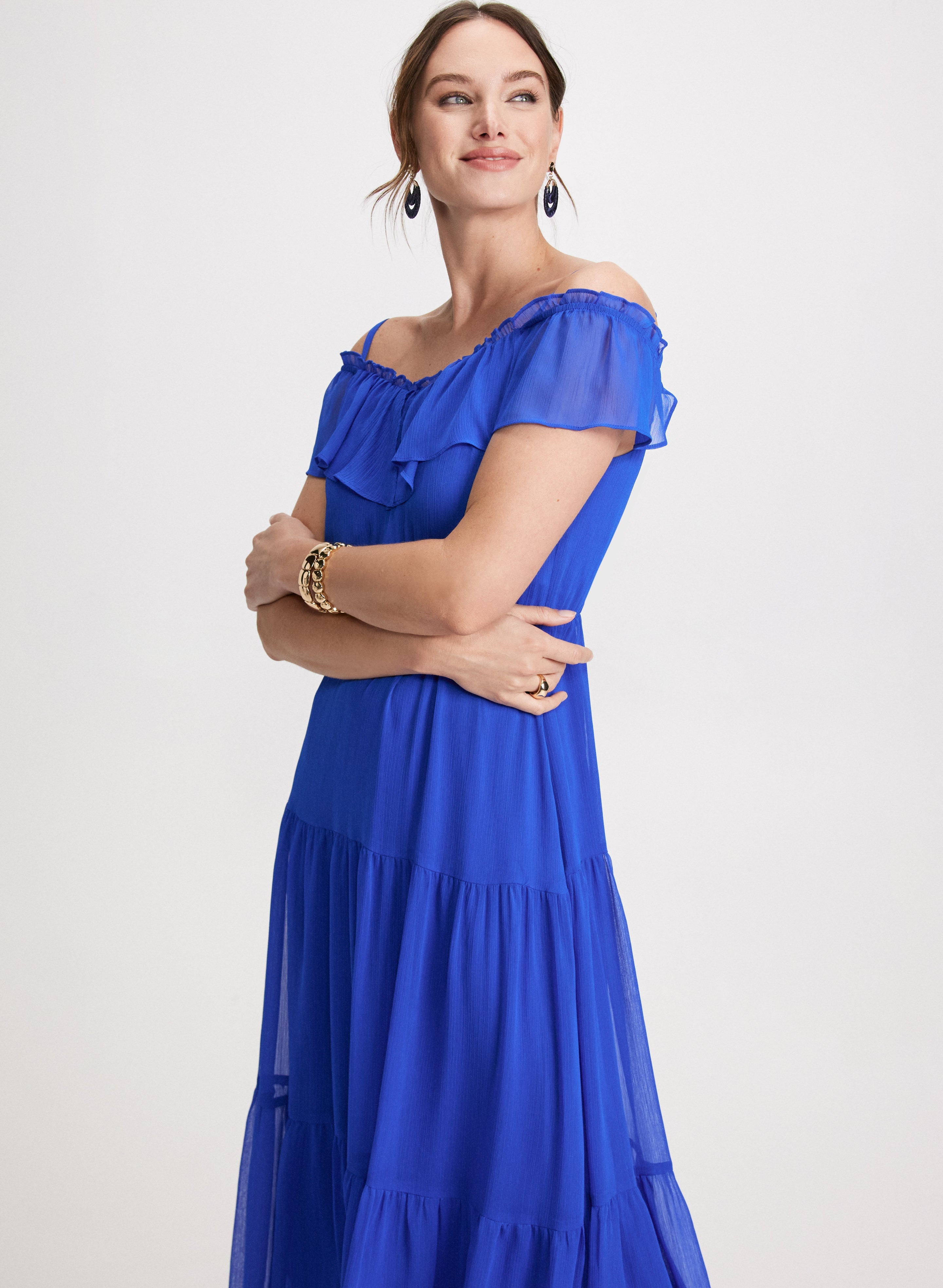 Cold Shoulder Tiered Dress