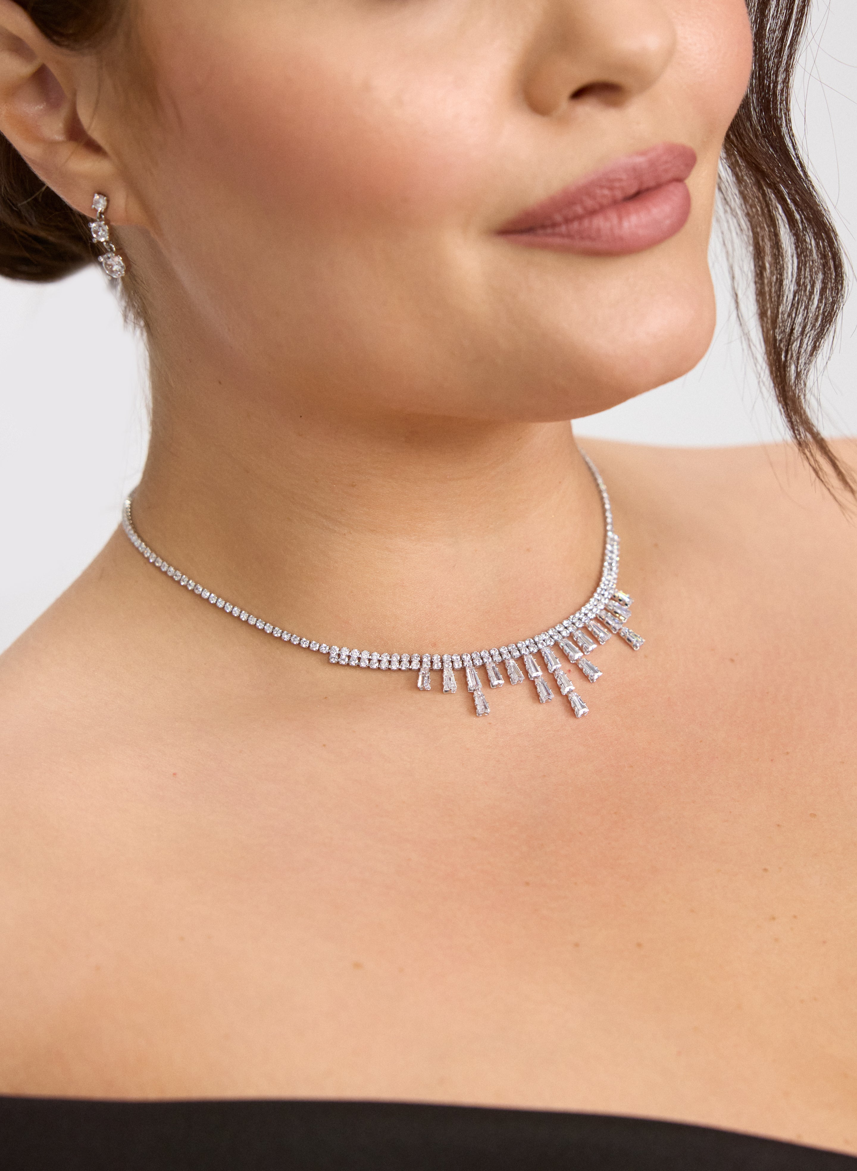 Baguette Drop Necklace