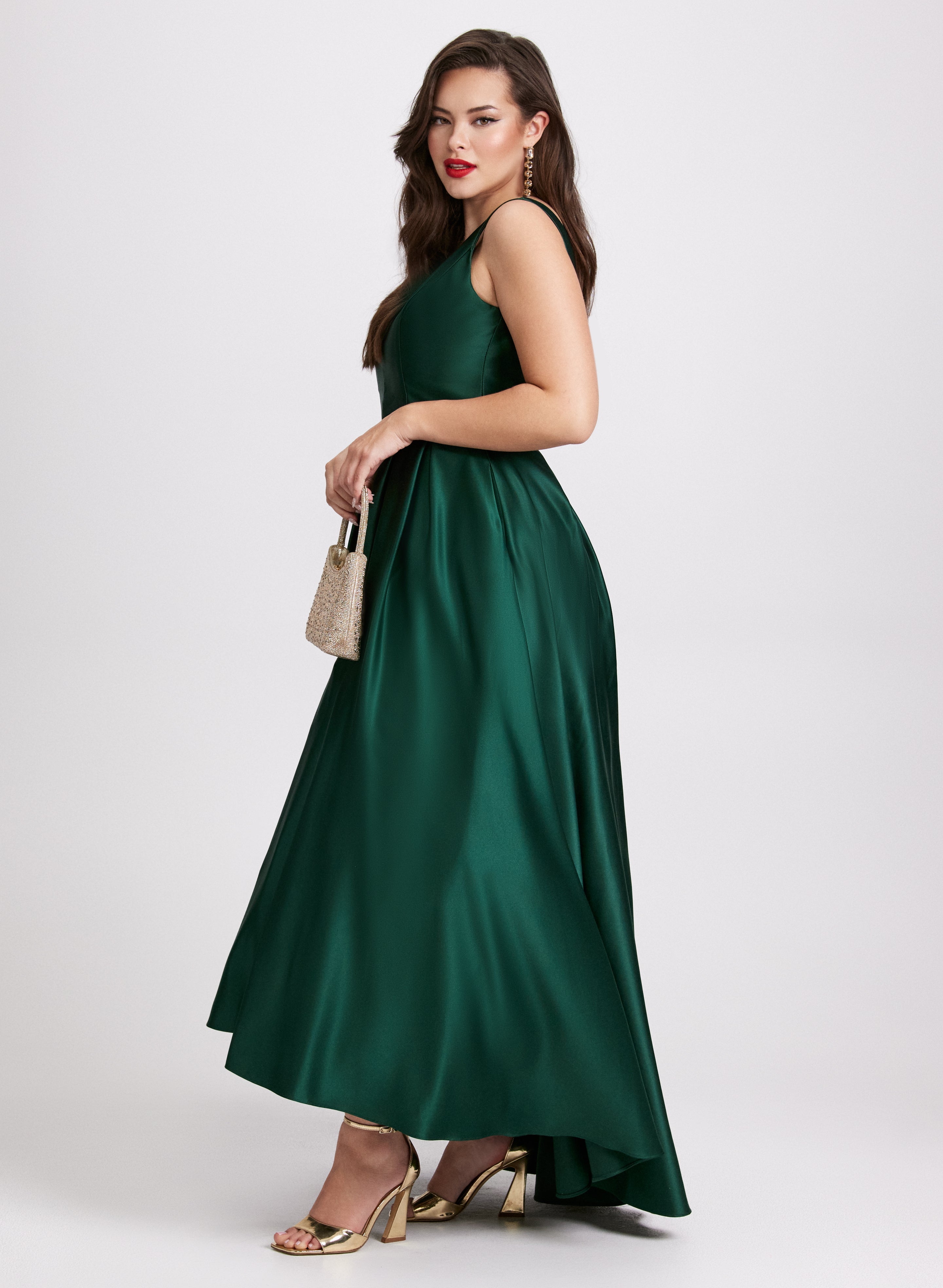 Asymmetric V-Neck Dress