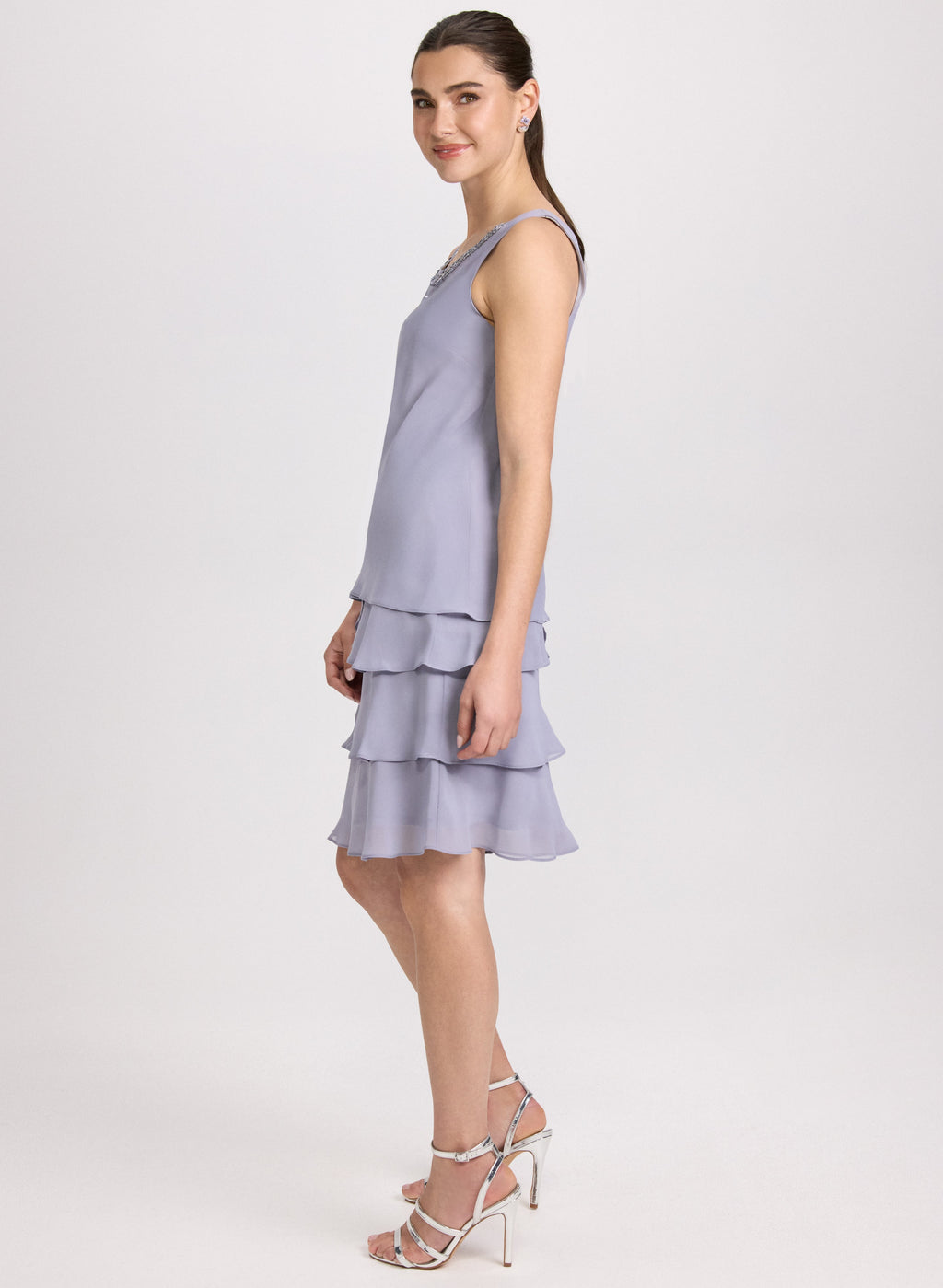 Chiffon Sequin Dress & Jacket Set