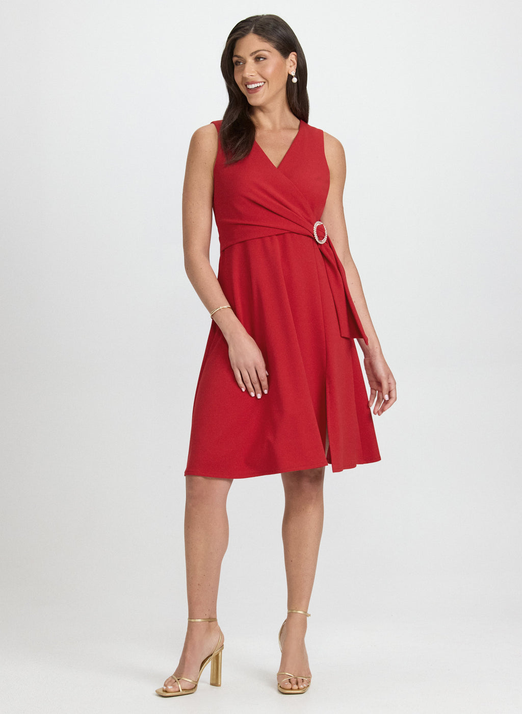 Crystal Buckle Embellished Dress