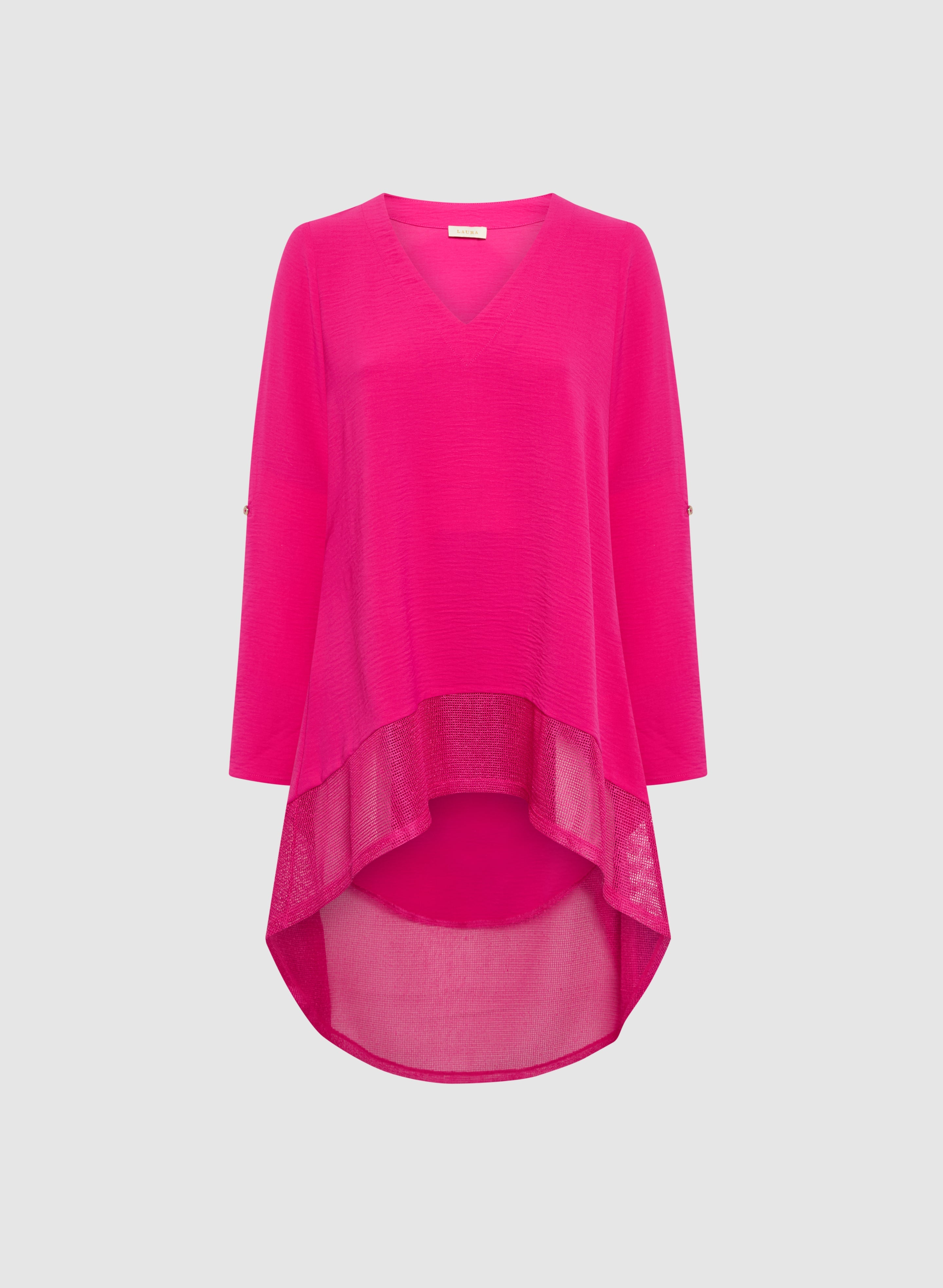 Asymmetric Mesh Hem Tunic