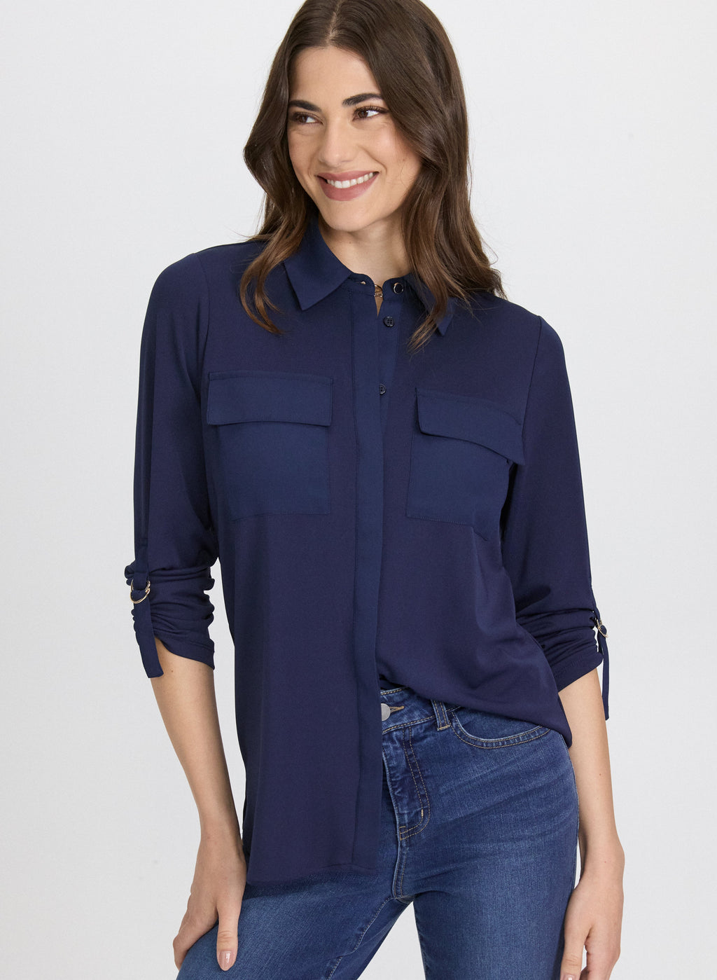 Button-Down Jersey Top
