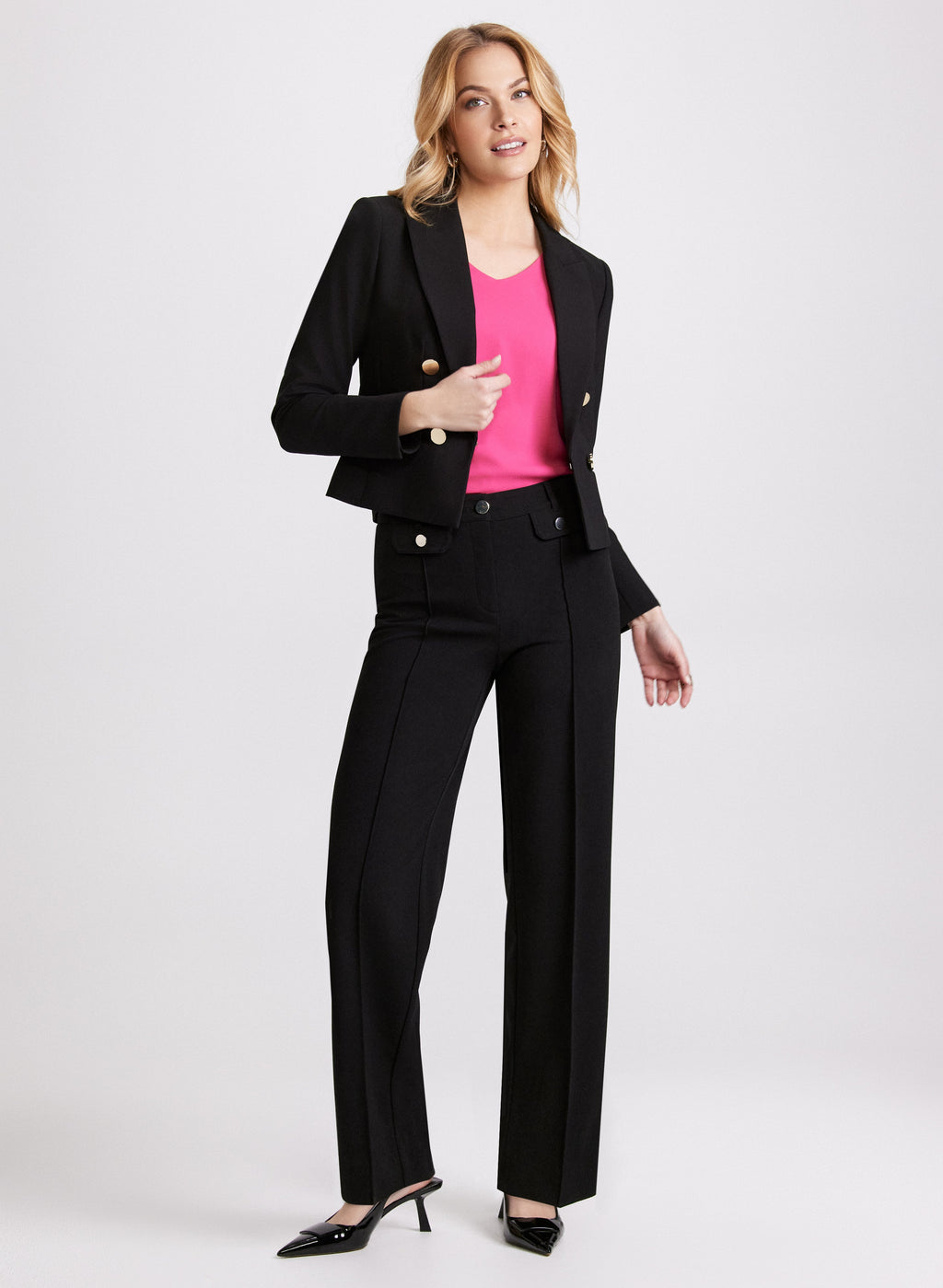 Cropped Double-Breasted Blazer