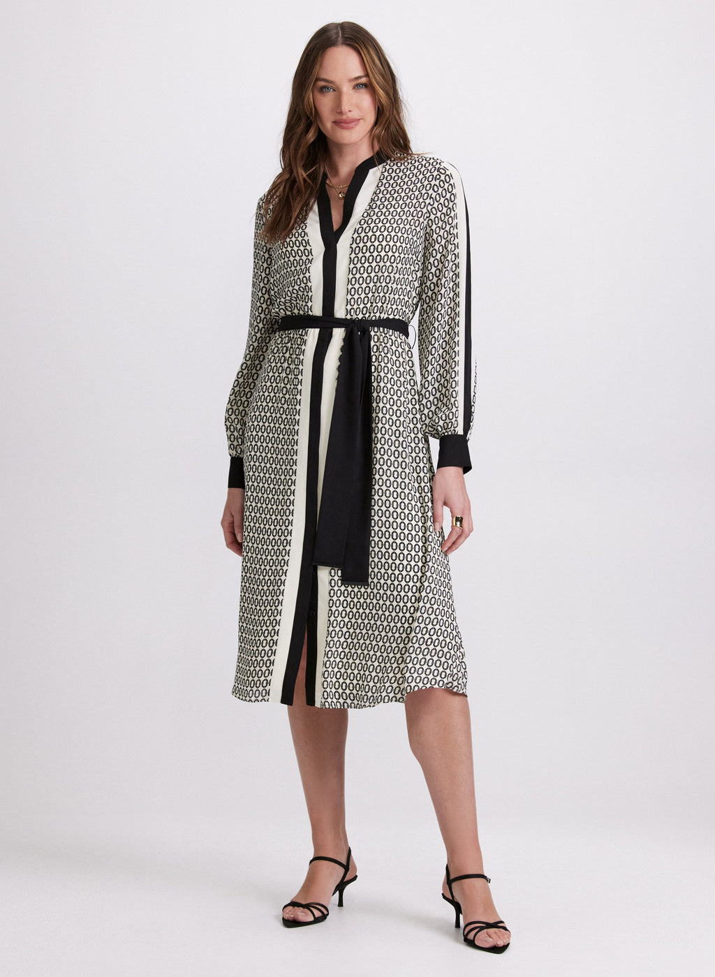 Contrast Geometric Print Dress