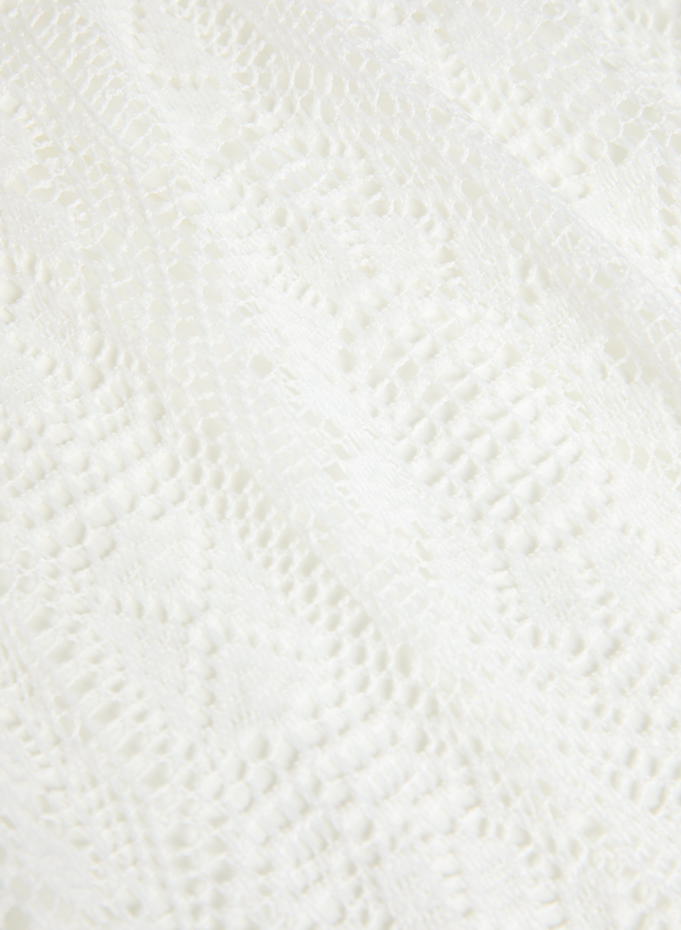 Belted Fit-&-Flare Crochet Dress