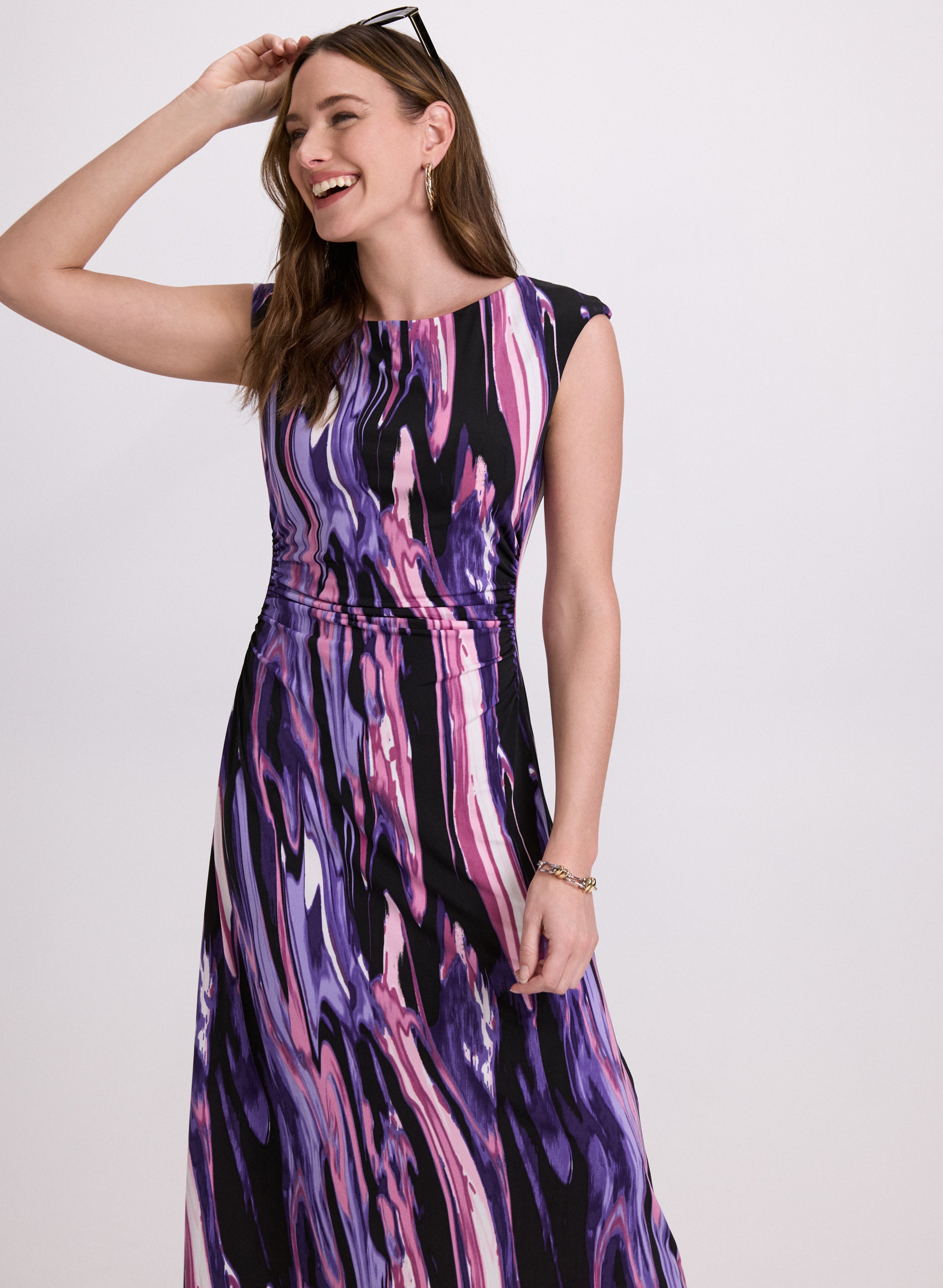 Brush Paint Print Dress