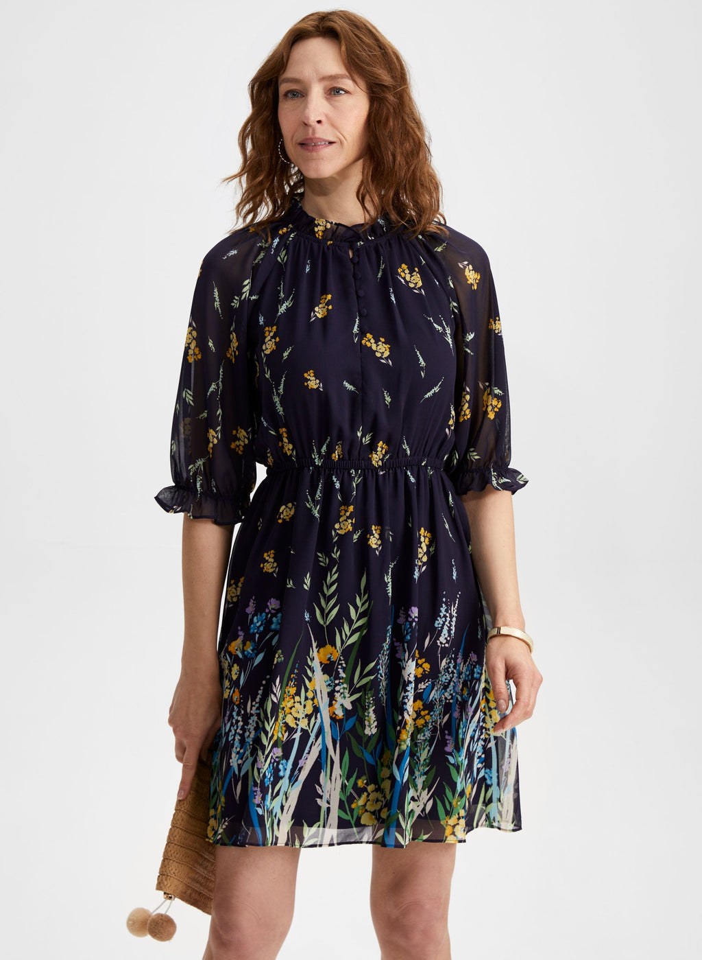 3/4 Sleeve Floral Dress