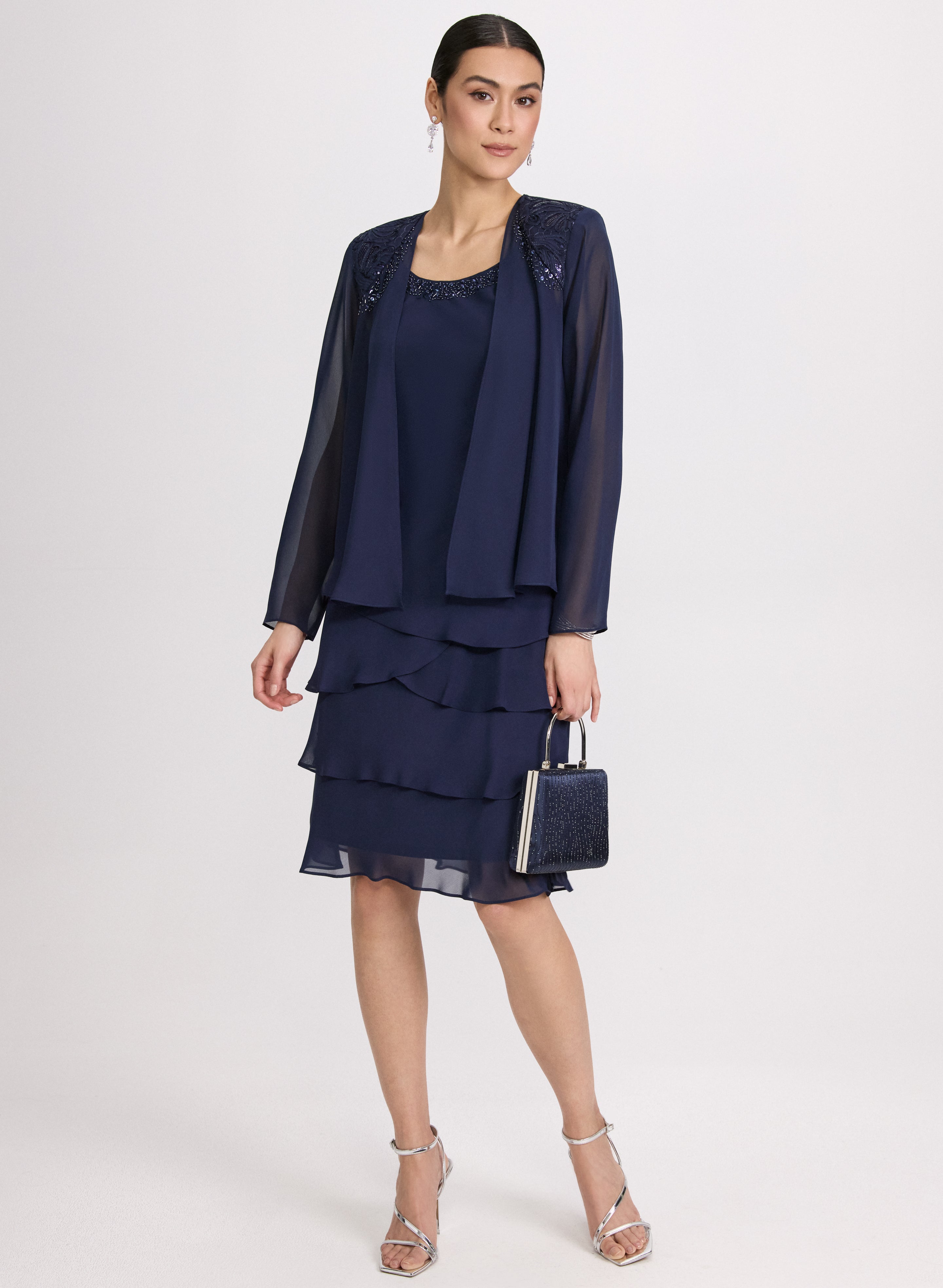 Chiffon Dress & Jacket Set