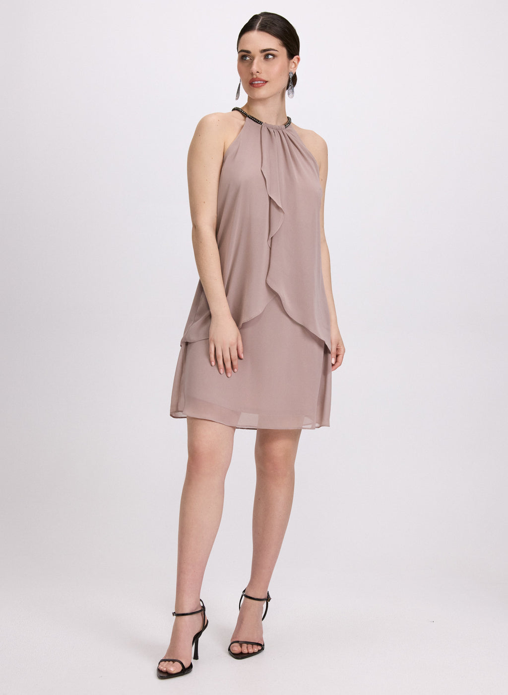 Chiffon Halter Neck Dress