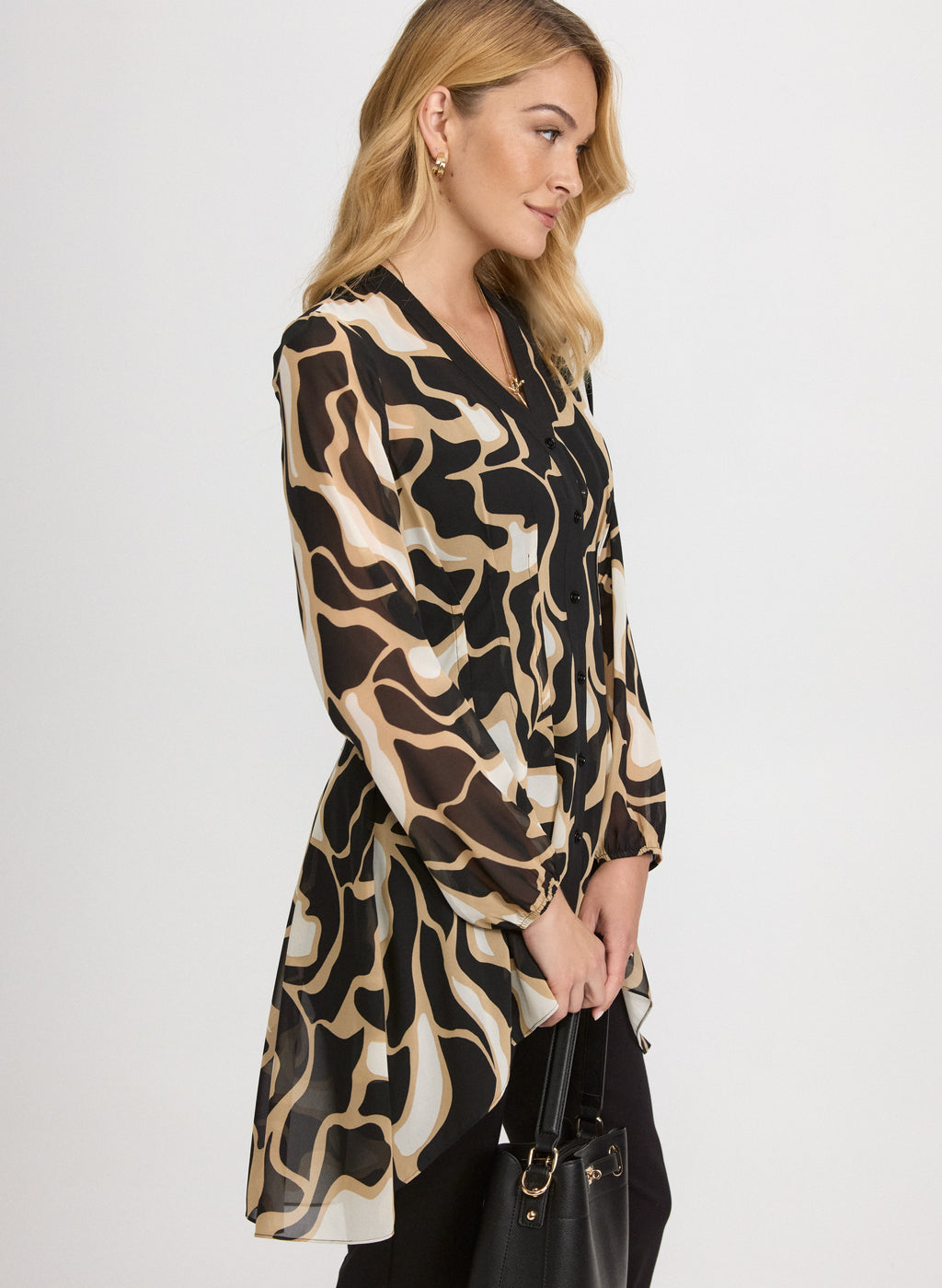 Abstract Chiffon Blouse