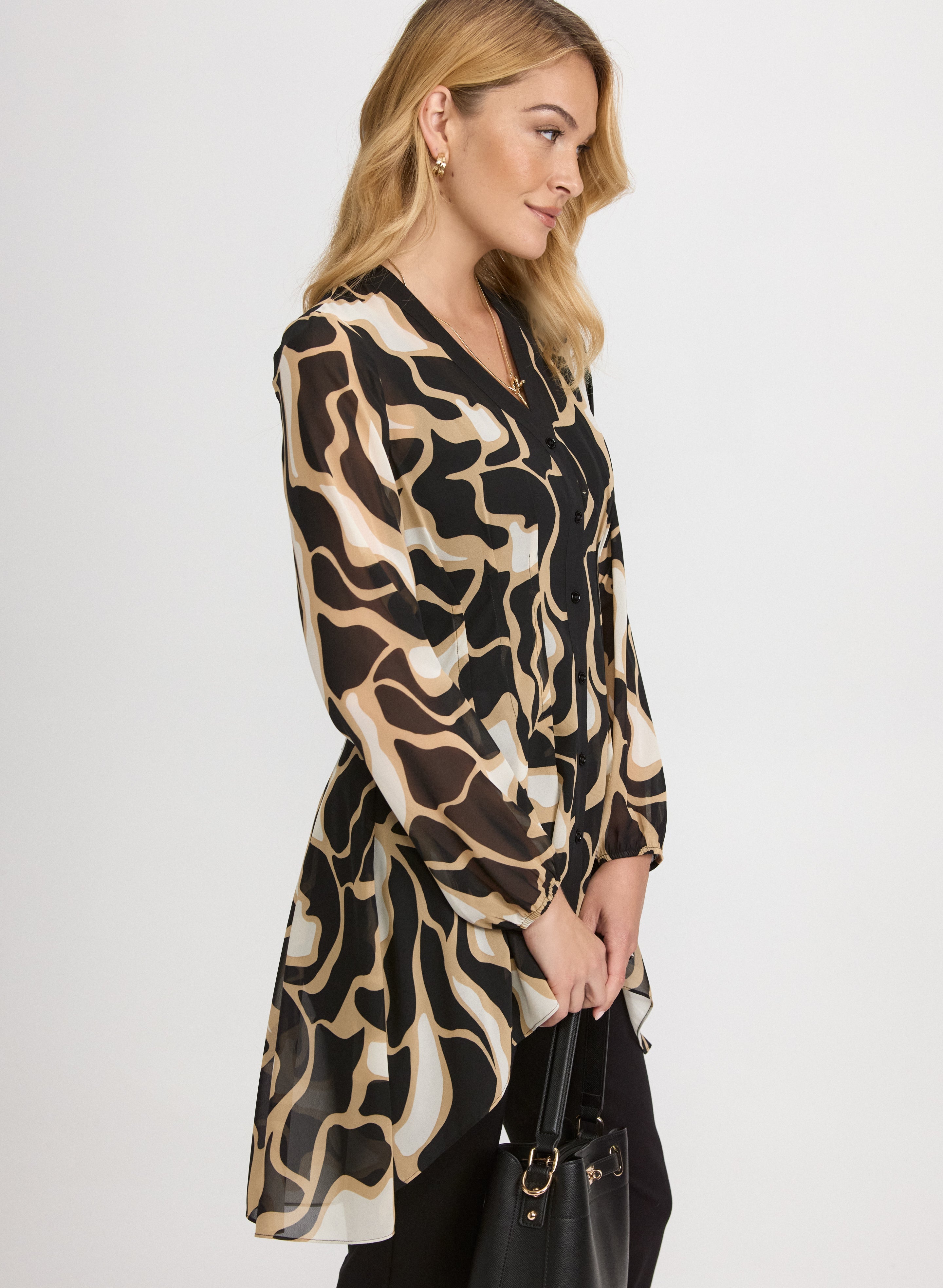 Abstract Chiffon Blouse