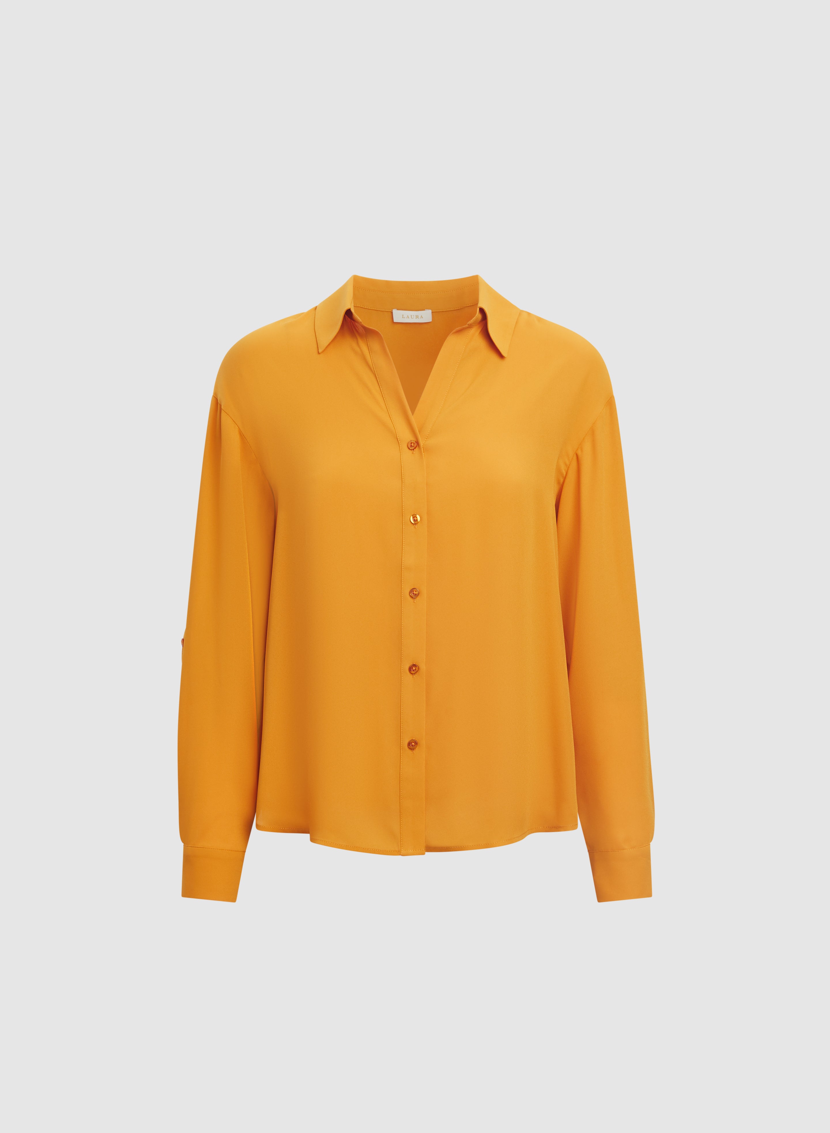 Crepe Button-Down Blouse