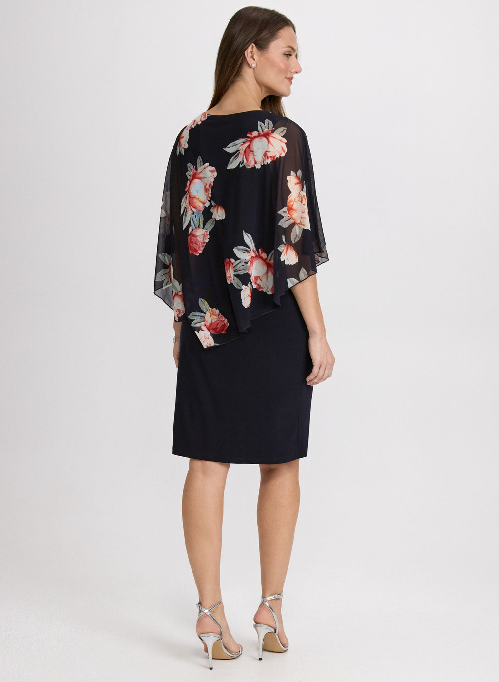 Chiffon Floral Pocho & Jersey Dress