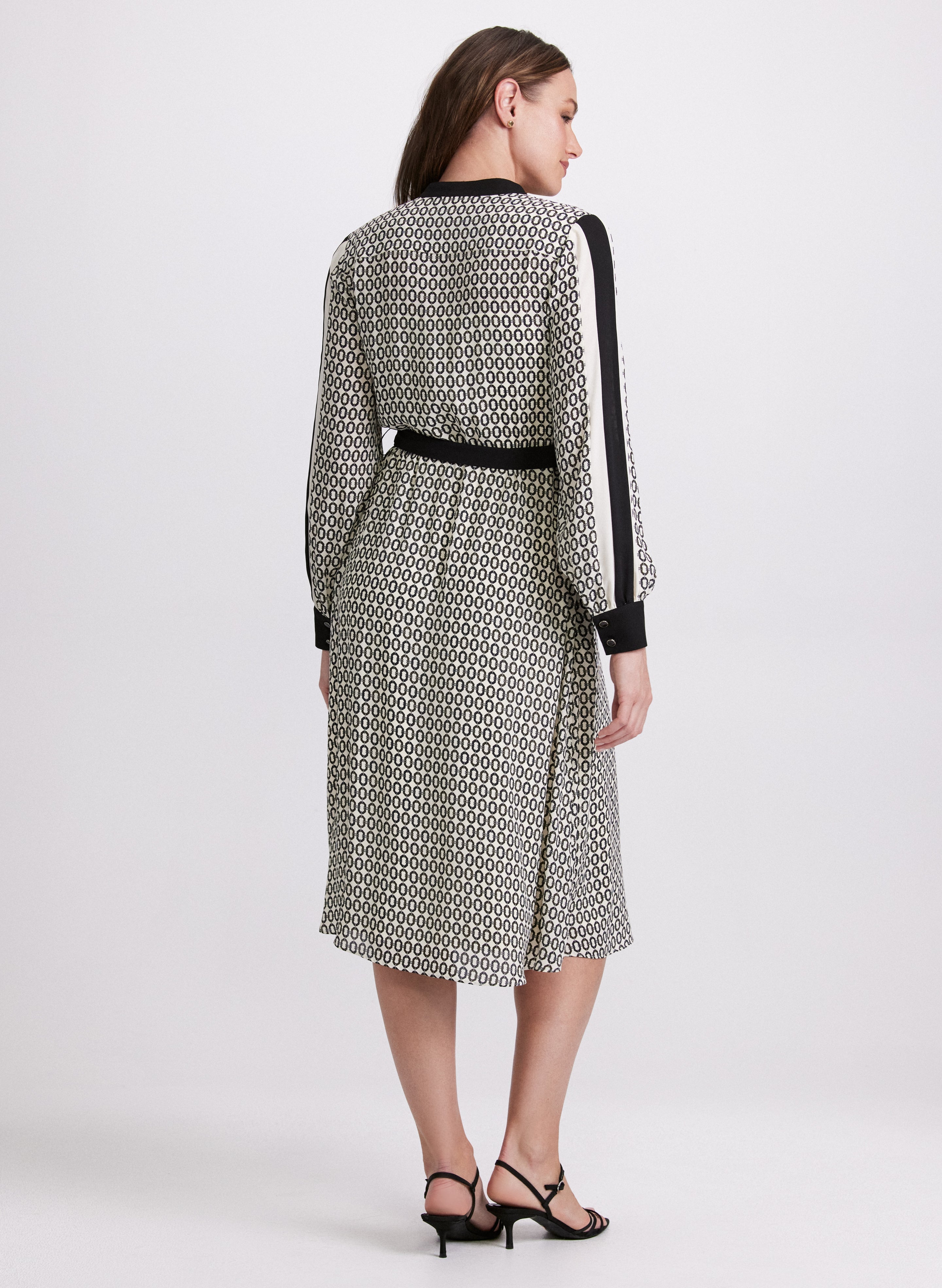 Contrast Geometric Print Dress