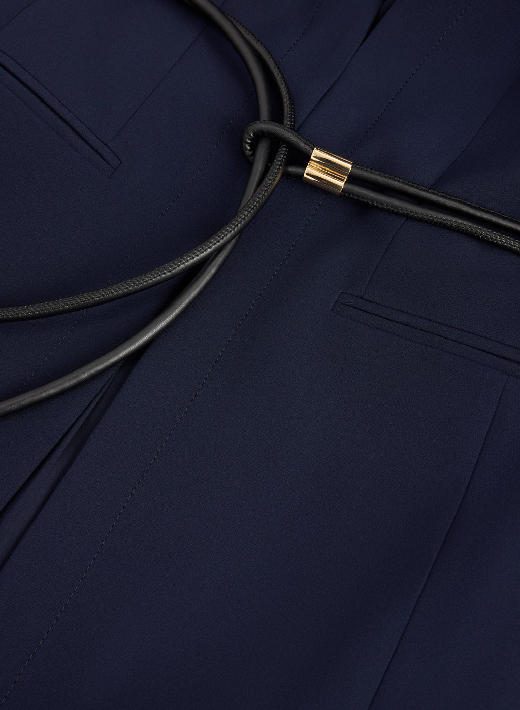 Belted Collarless Blazer