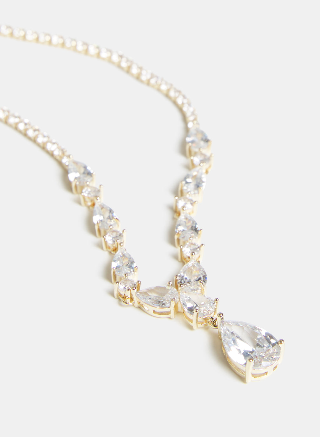 Crystal Teardrop Pendant Necklace