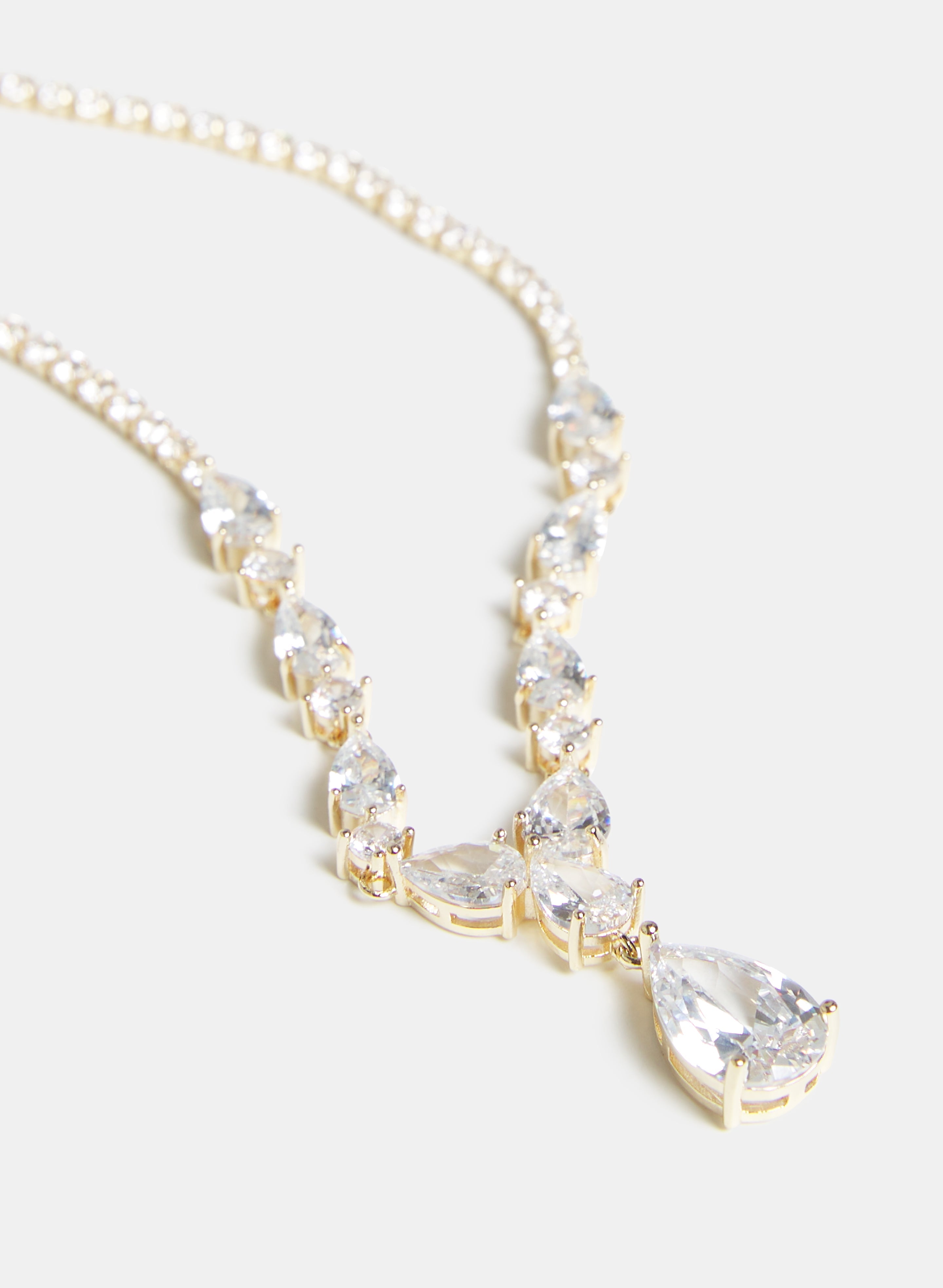 Crystal Teardrop Pendant Necklace