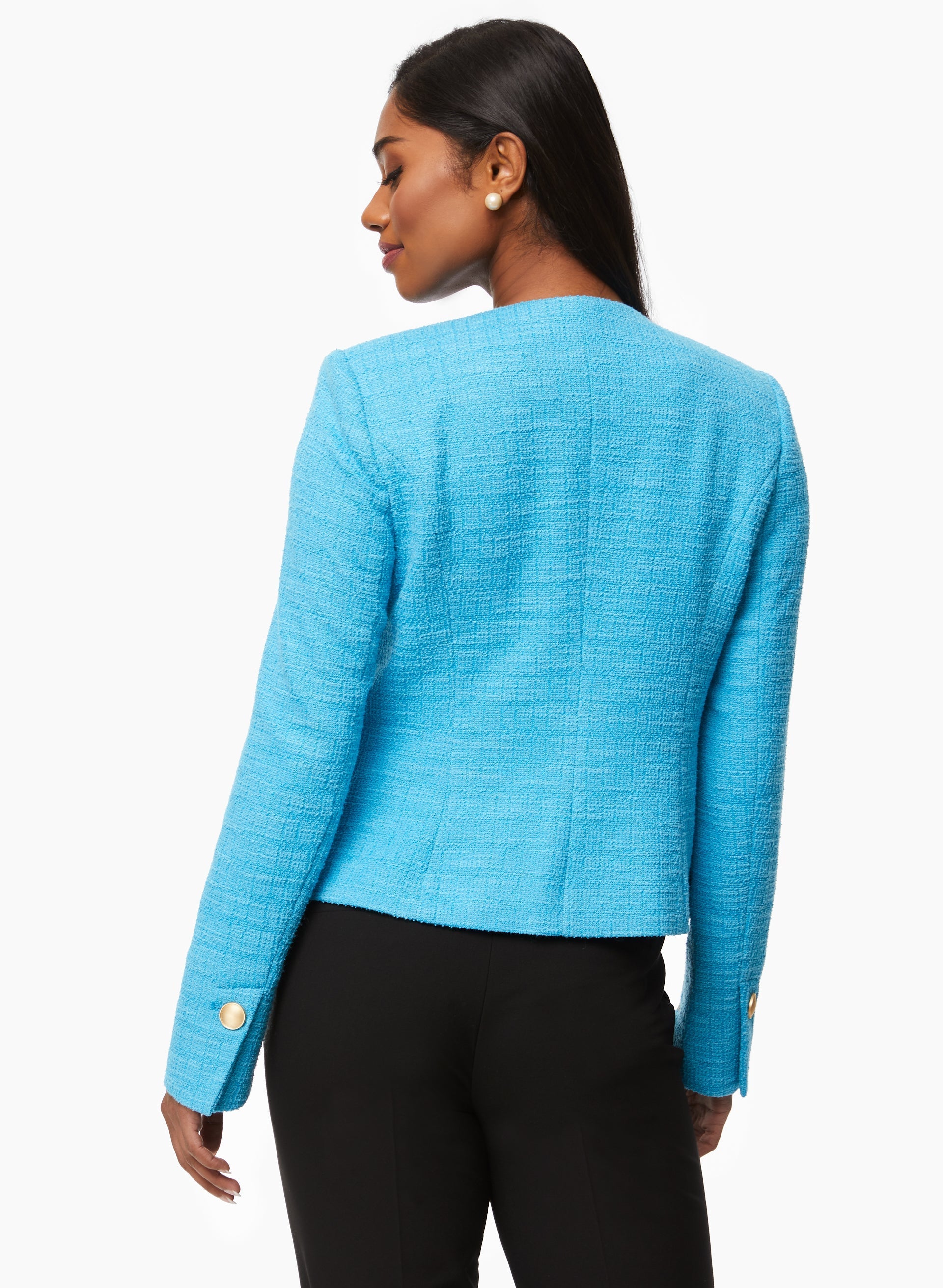 Button Detail Bouclé Jacket