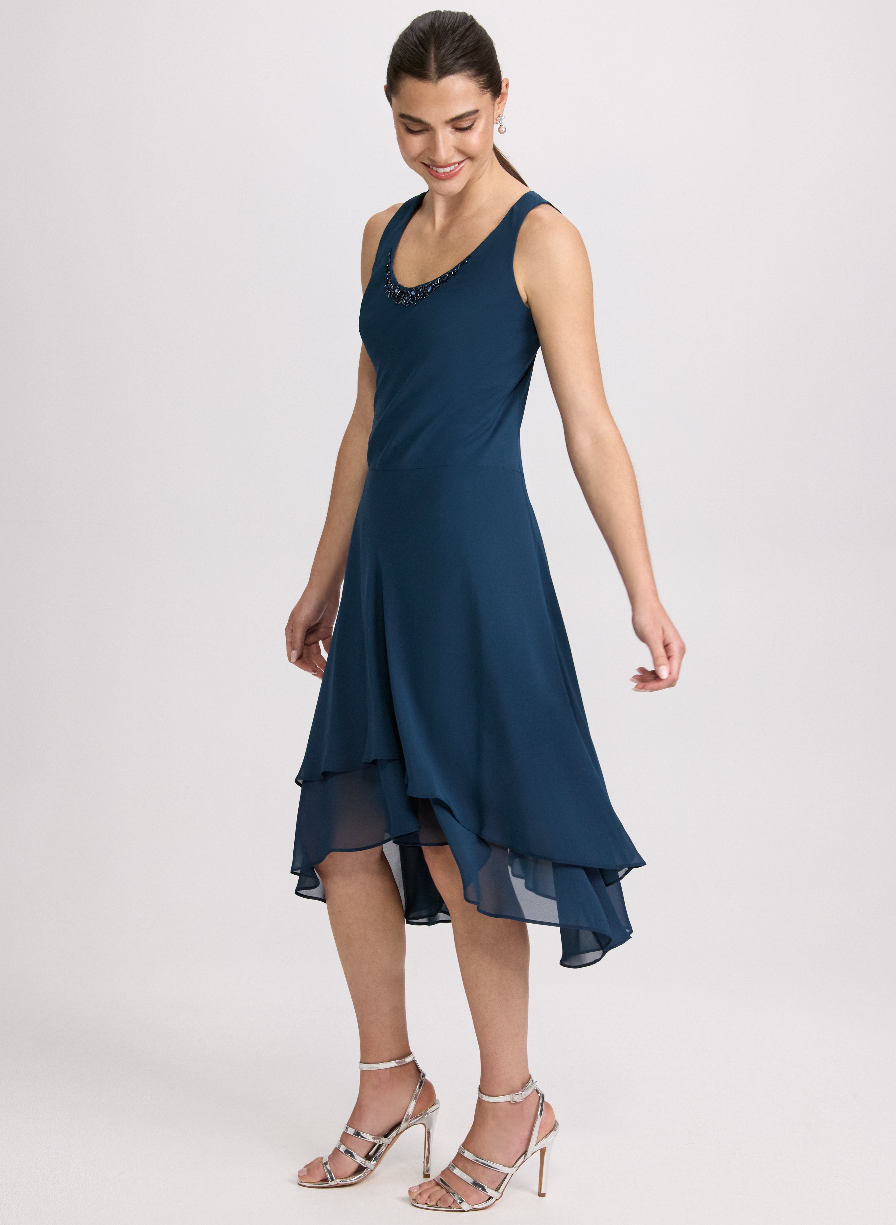 Chiffon Sequin Dress & Jacket Set