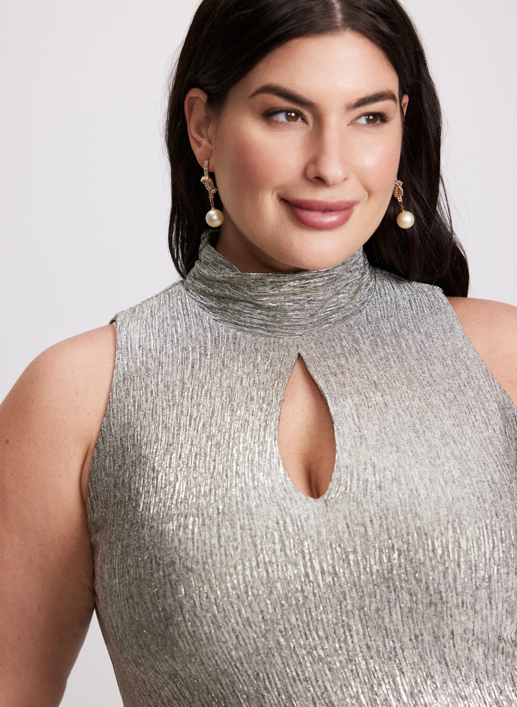 Crinkle Foil Knit Top