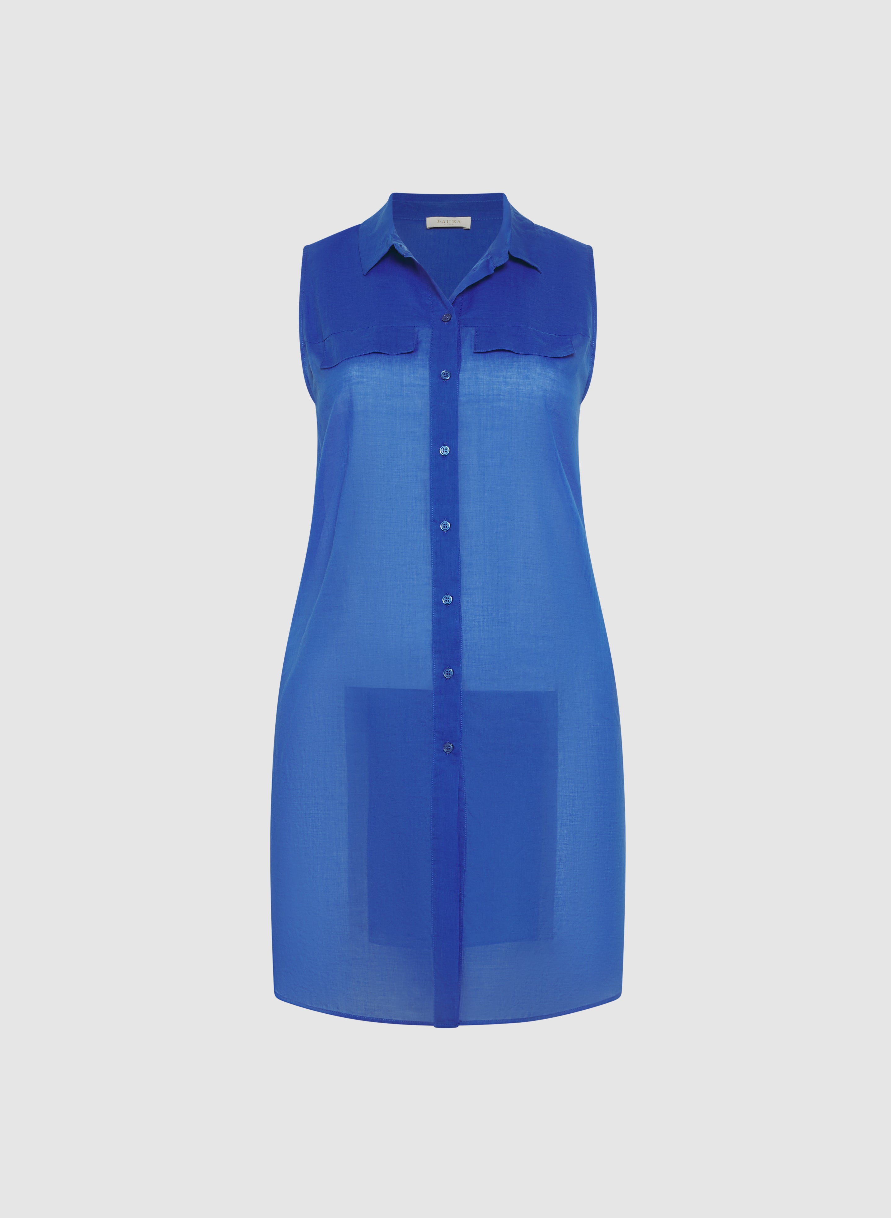 Button-Down Cotton Voile Blouse