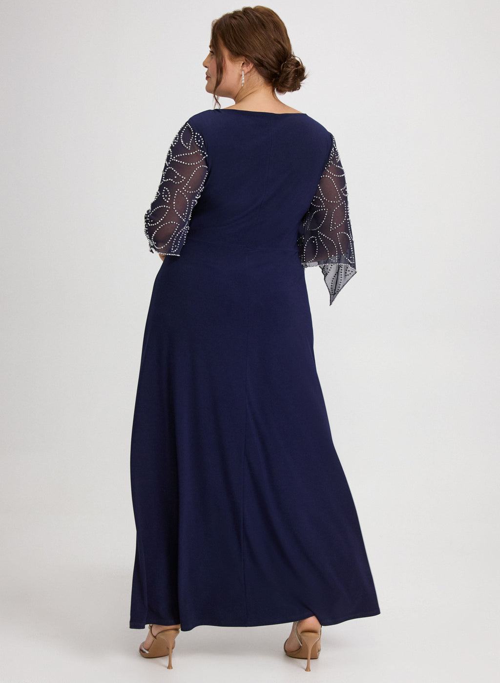 Beaded Flare Sleeve Dress