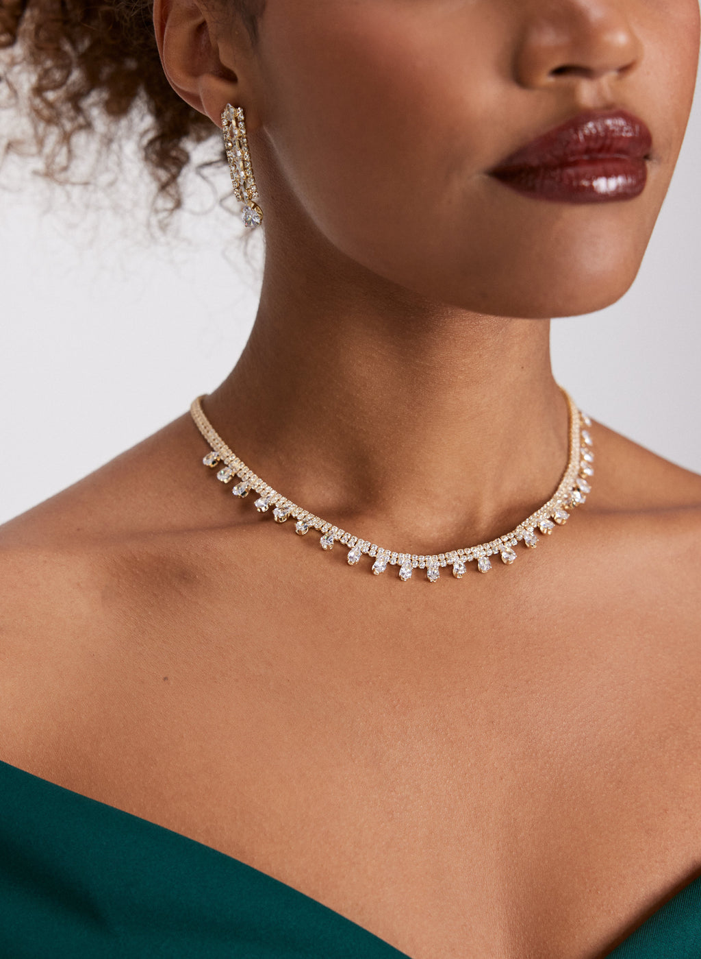 Cubic Zirconia Inset Necklace