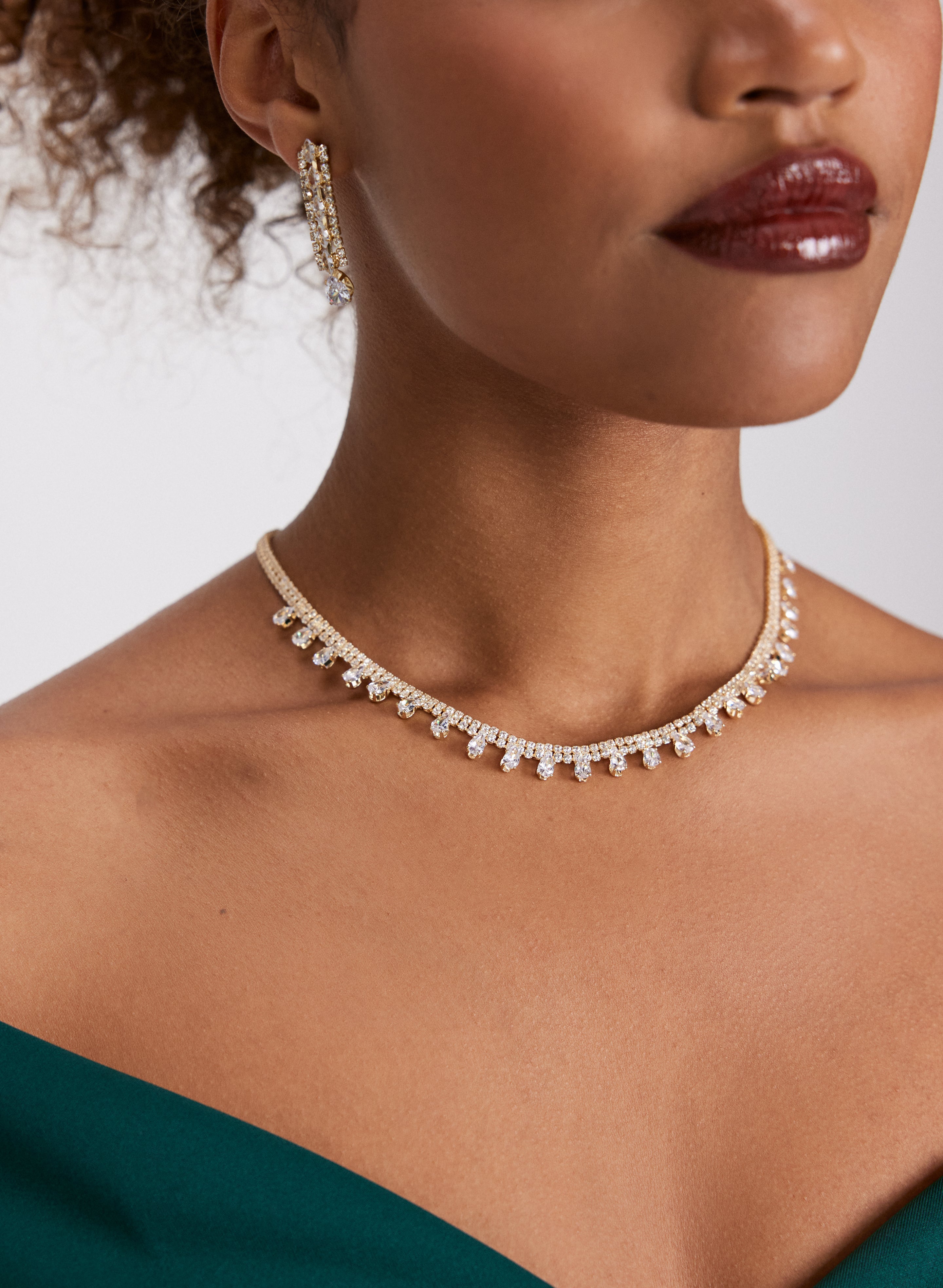 Cubic Zirconia Inset Necklace