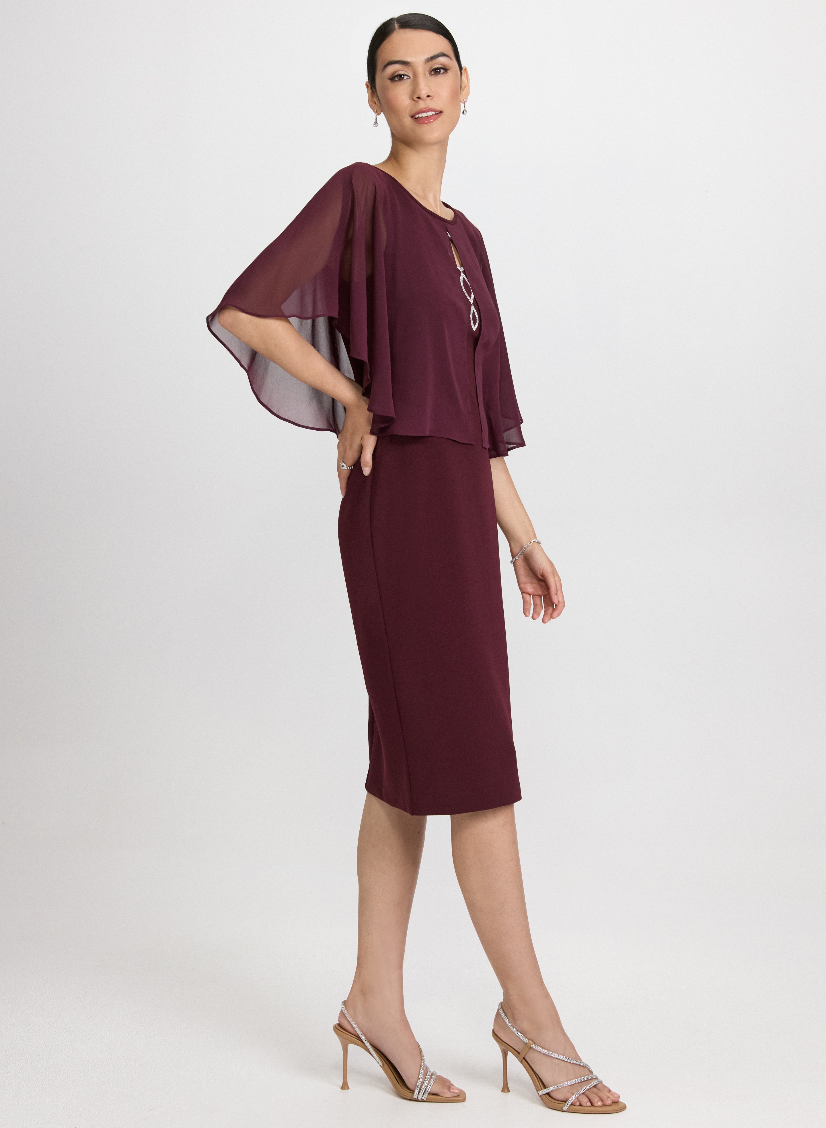 Capelet Overlay Dress