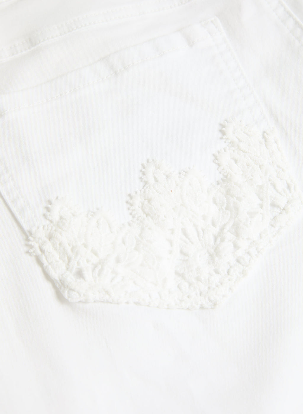 Crochet Trim Denim Capris