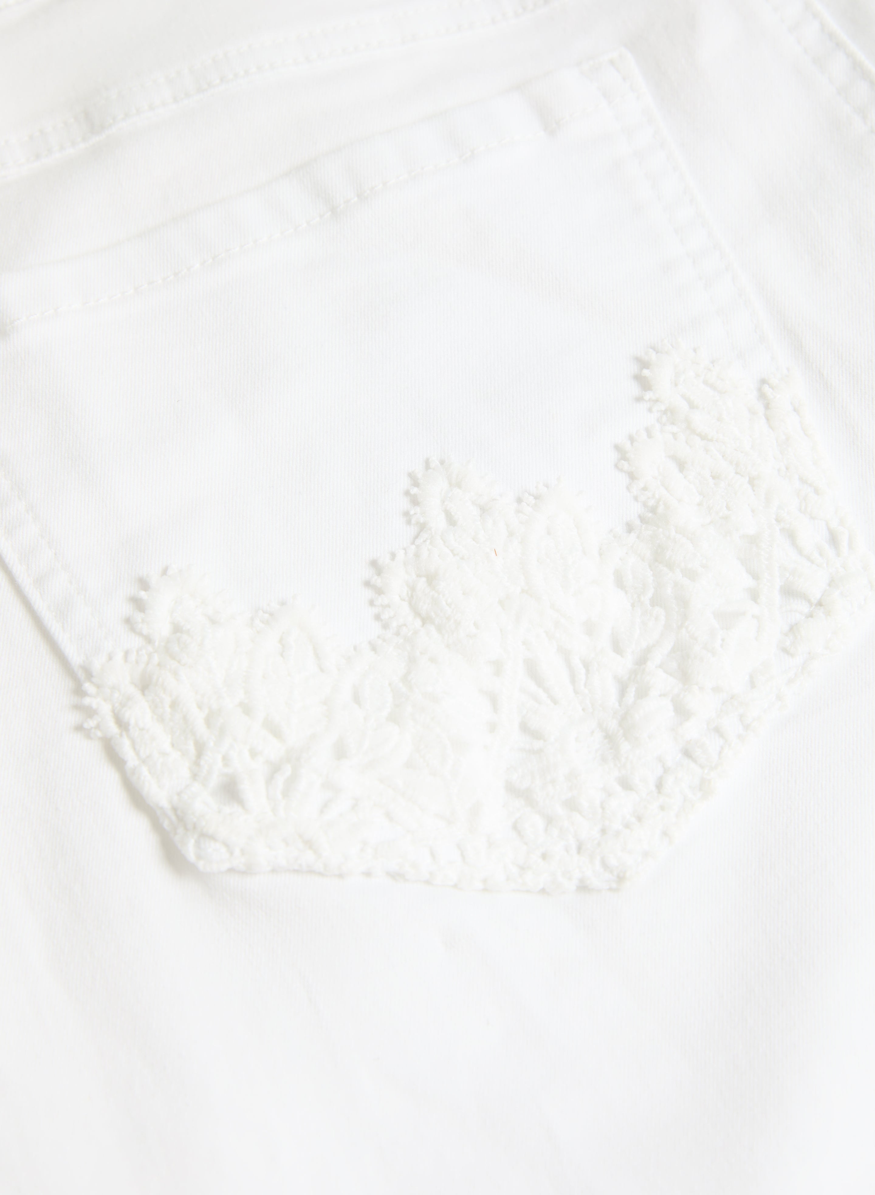 Crochet Trim Denim Capris