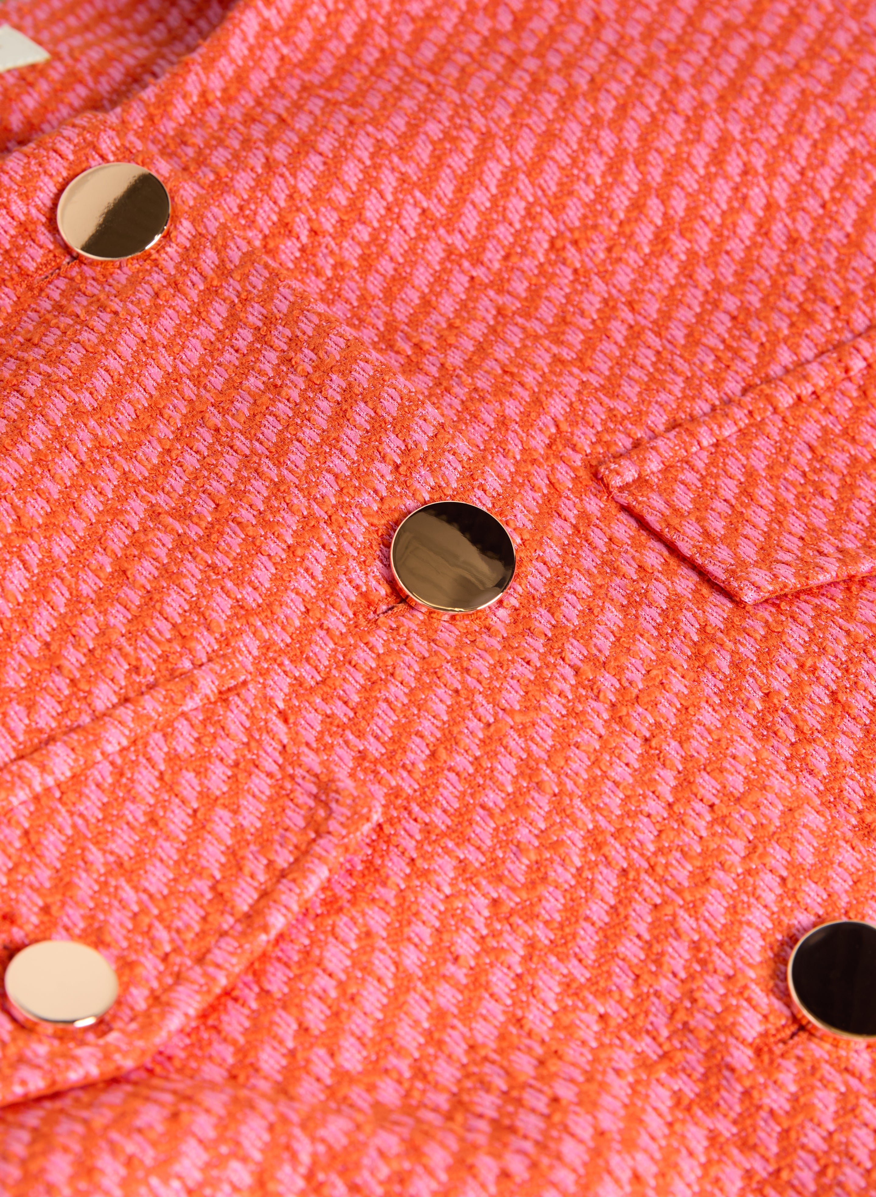 Collarless Bouclé Jacket