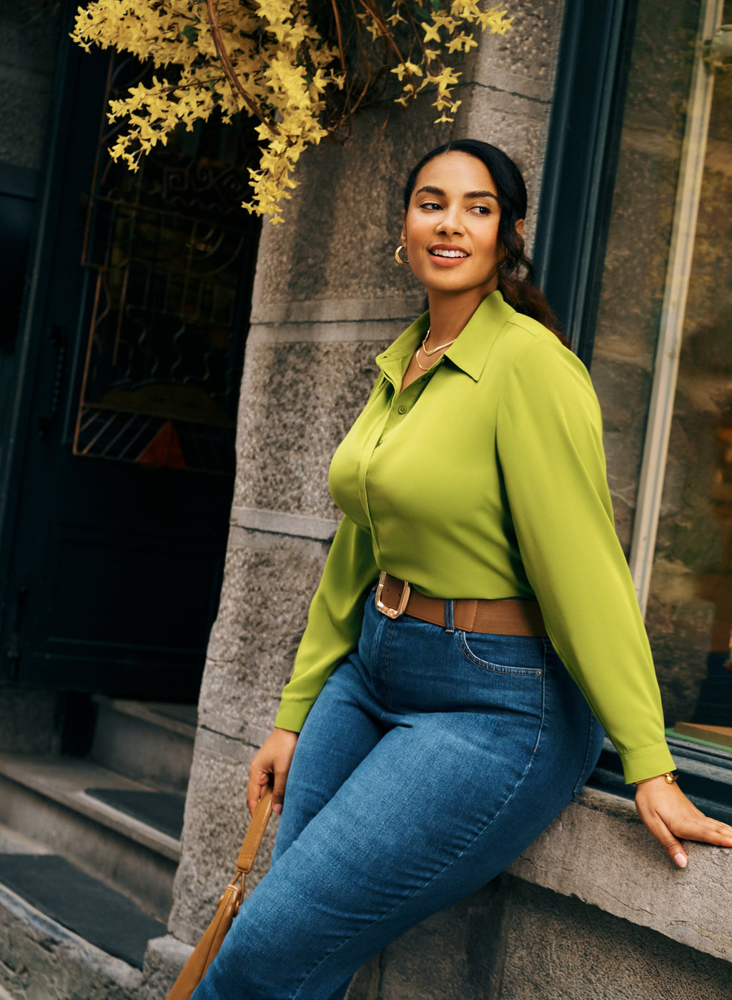 Asymmetric High-Low Hem Blouse