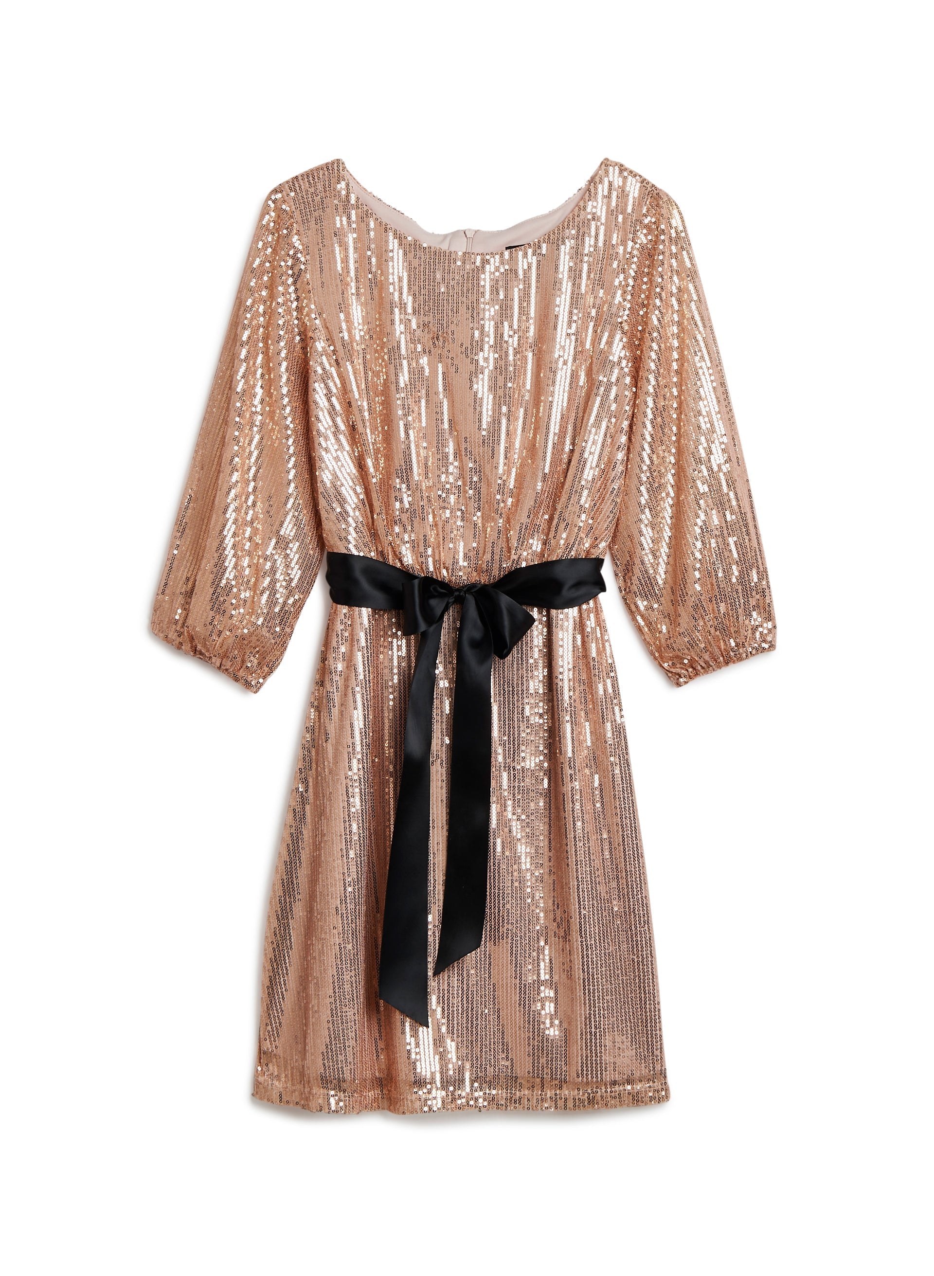 Balloon Sleeve Sequin Dress