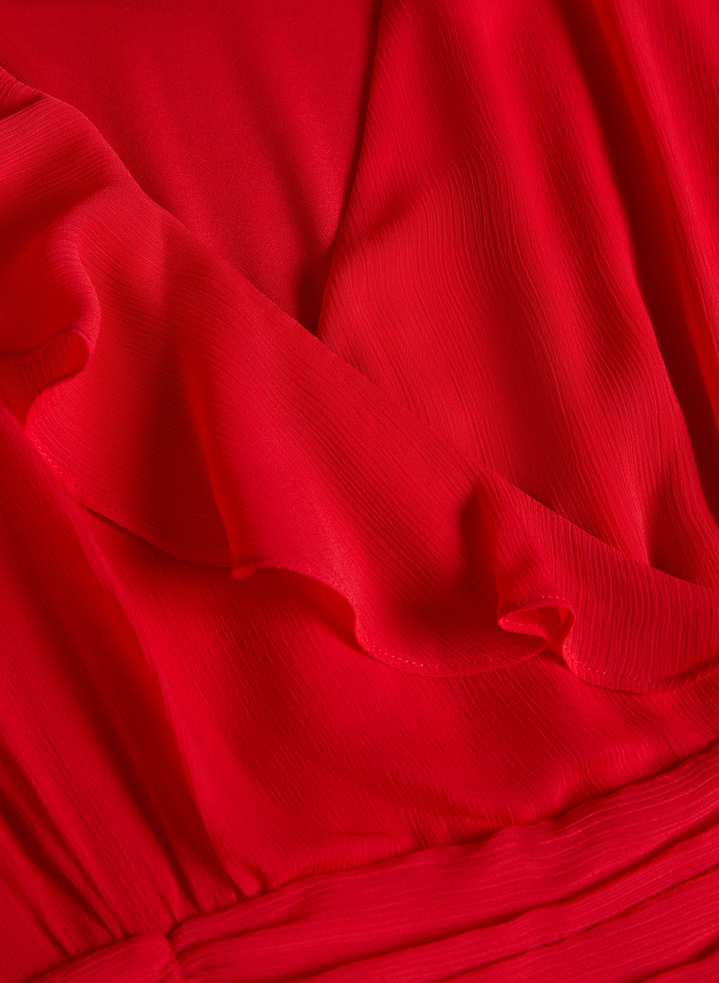 Asymmetric Ruffle Front Dress