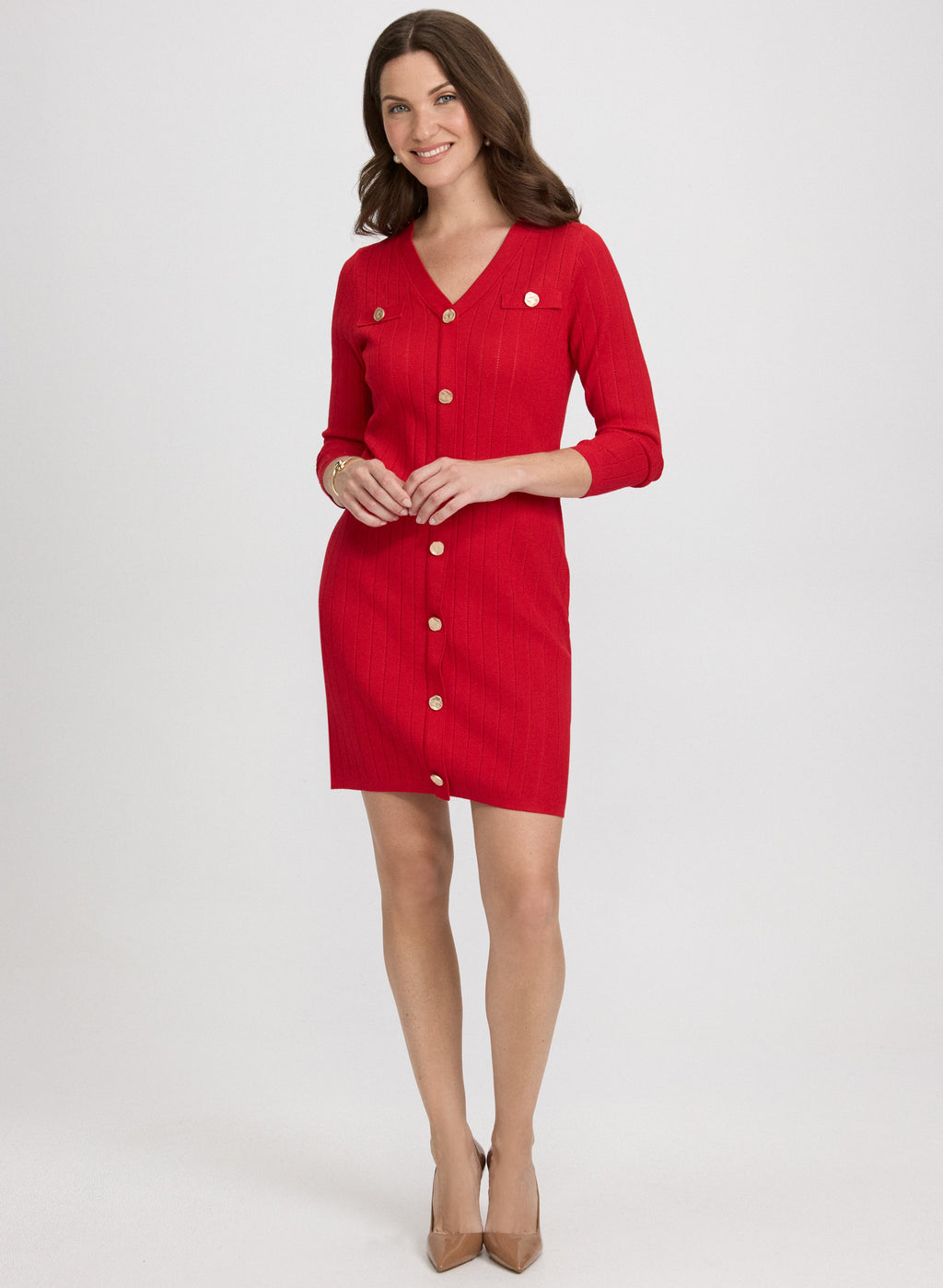 Button-Down Sweater Dress